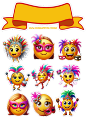 carnaval emoji topo de bolo aniversário2