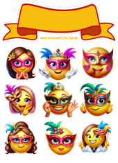 carnaval emoji topo de bolo aniversário3