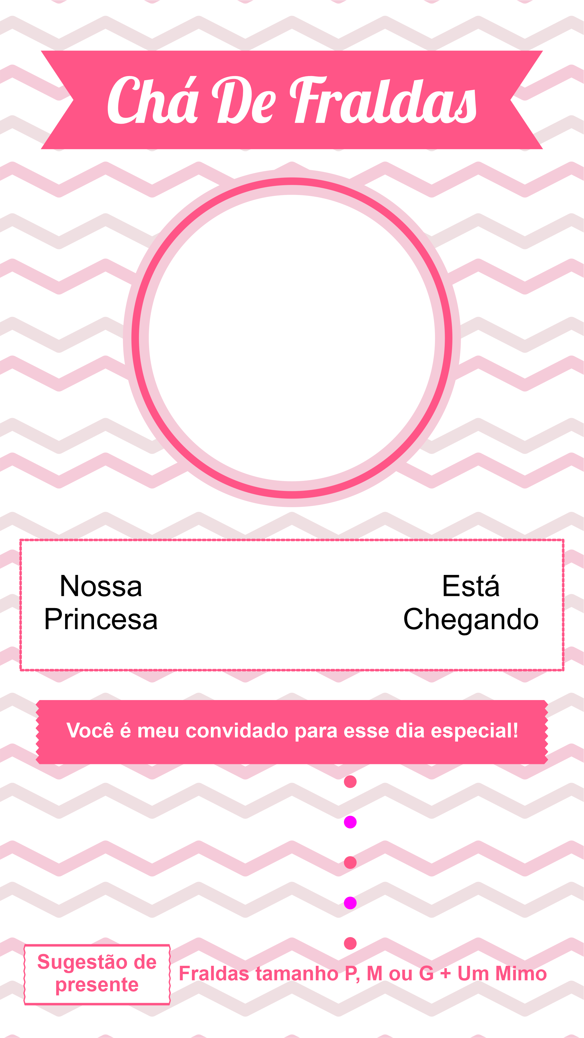 Chá de fraldas fundo convite virtual de aniversário infantil rosa png