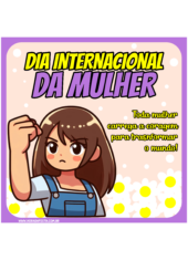 dia internacional da mulher adesivos quadrados