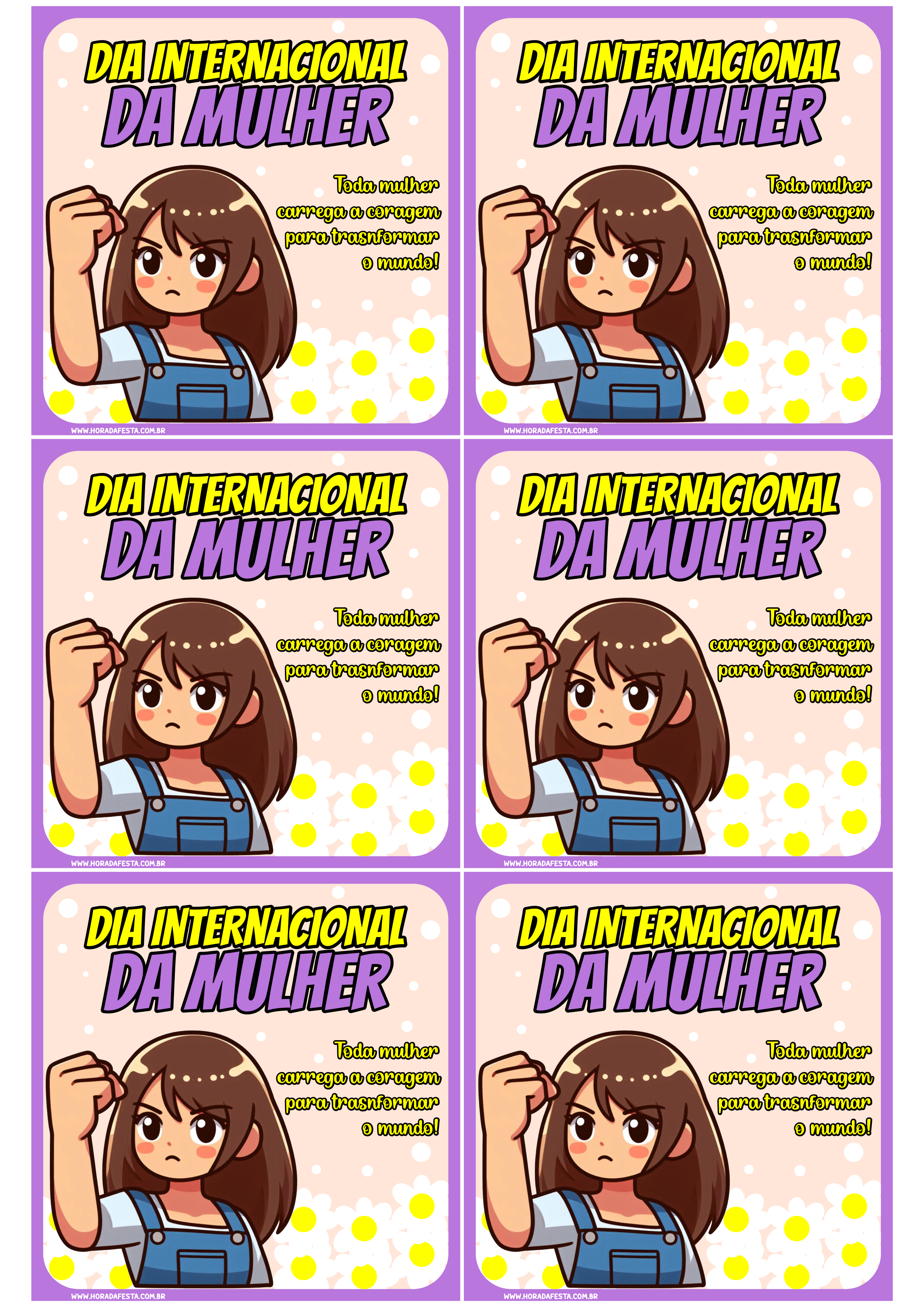 Dia internacional da mulher adesivos quadrados para decoração 8 de março ideal para mimos de clientes lojinhas online 6 imagens png