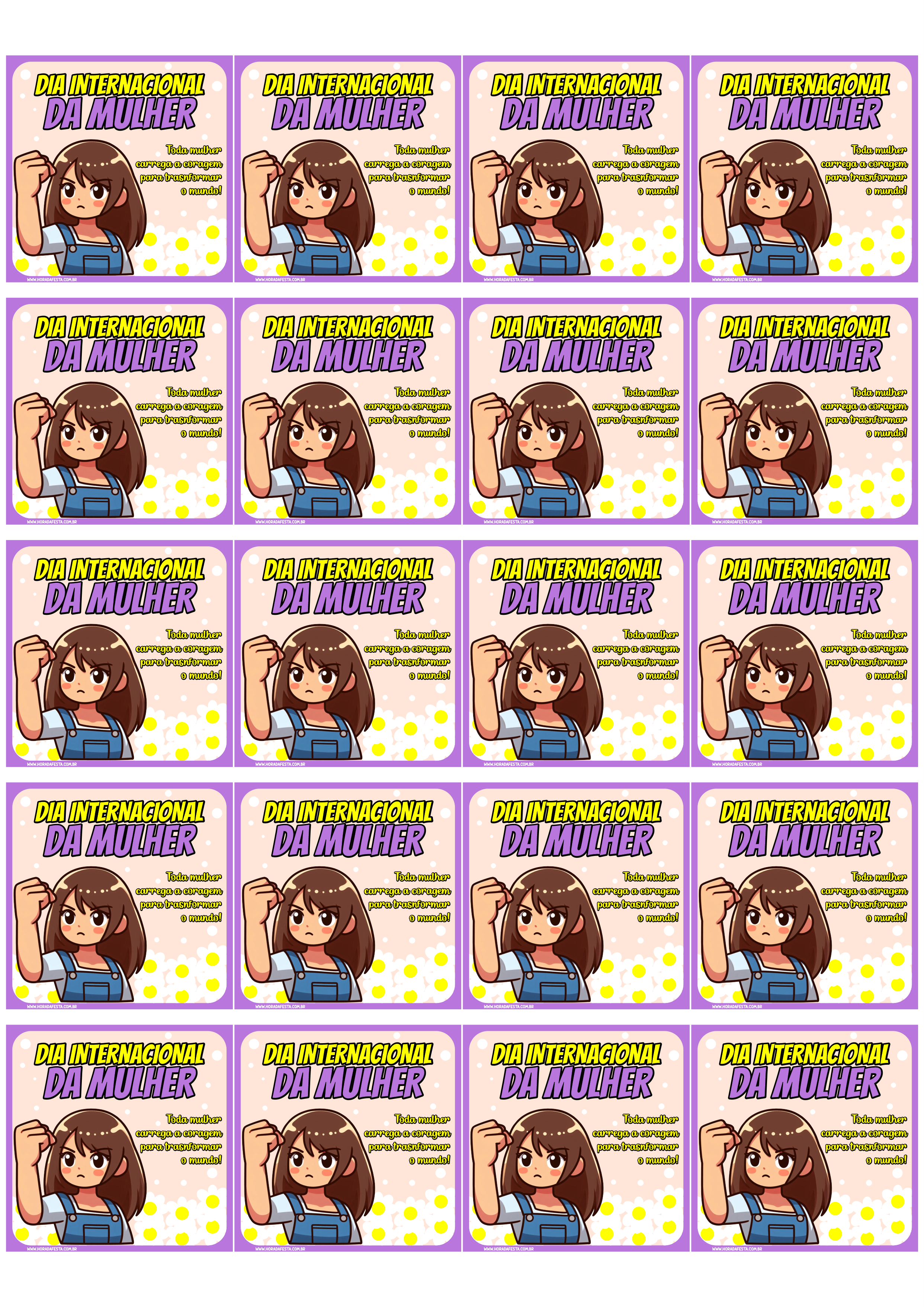 Dia internacional da mulher adesivos quadrados para decoração 8 de março ideal para mimos de clientes lojinhas online 20 imagens png