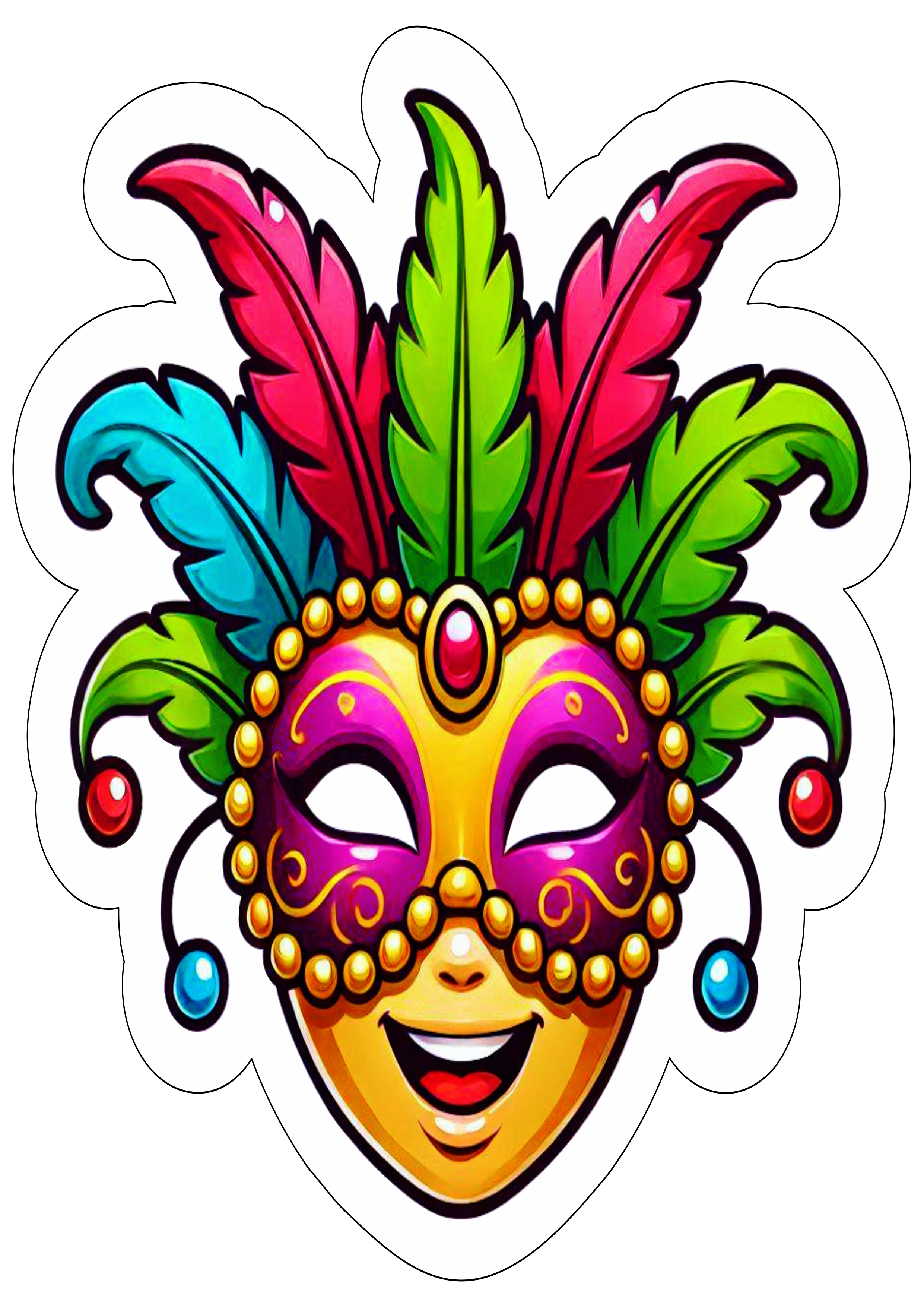 Baile de máscaras carnaval 2025 ilustração png