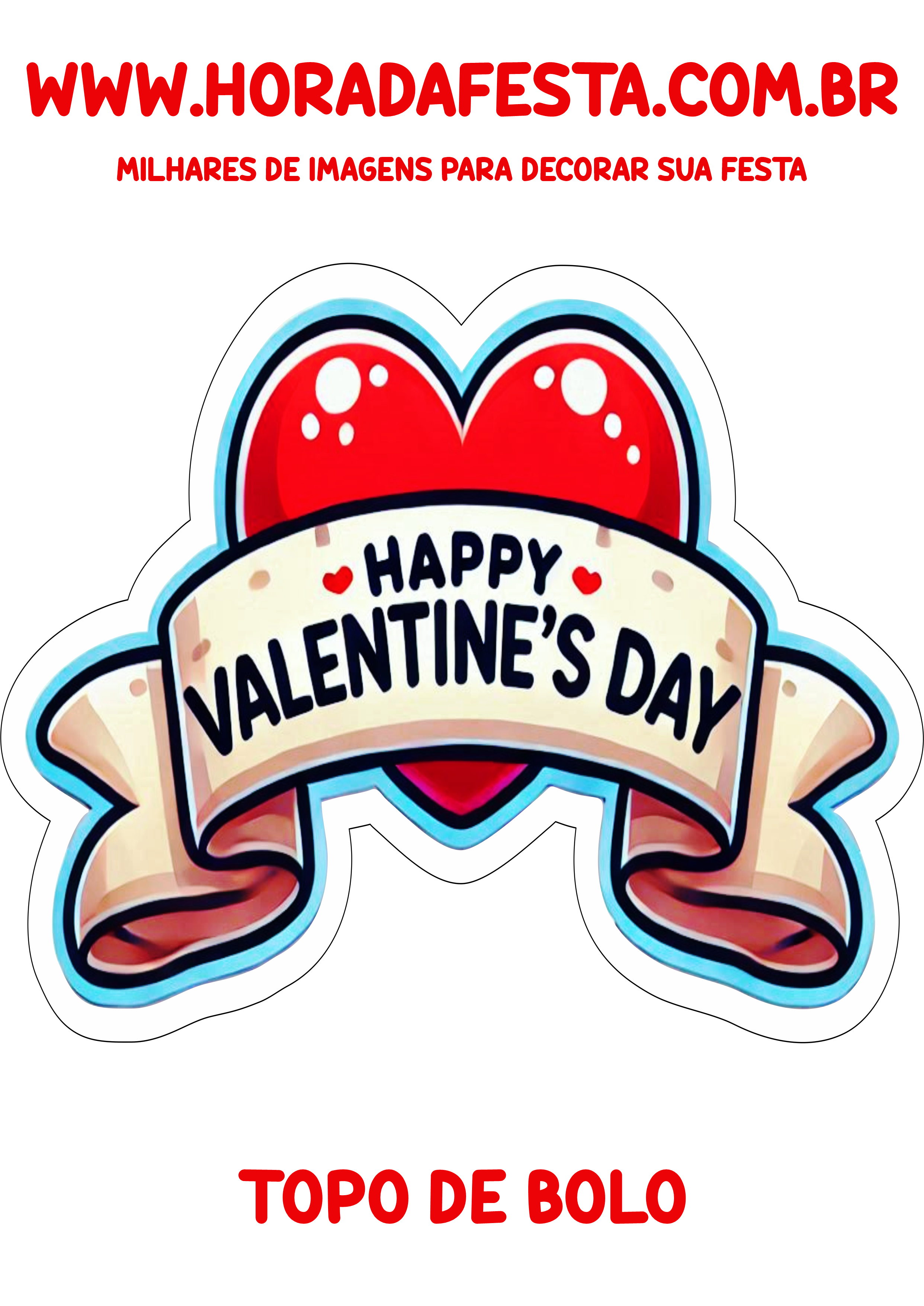 Cake topper happy valentine’s Day png