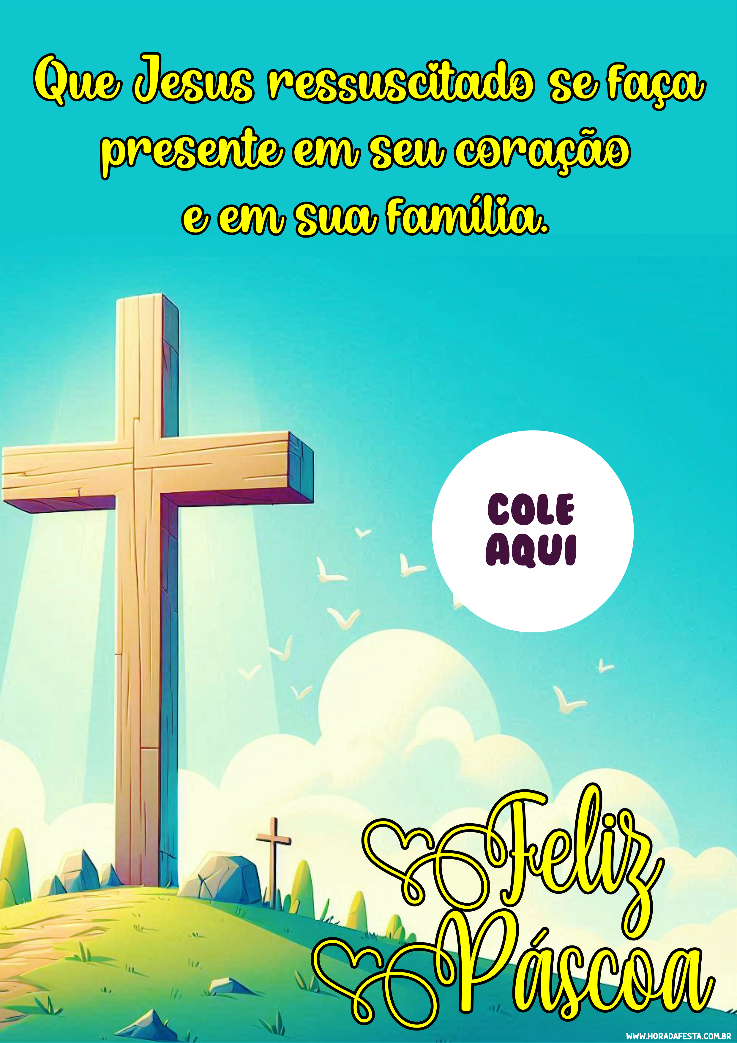 Feliz páscoa cartãozinho com frases religiosa com bombom para mimar seus clientes pronto para imprimir free png