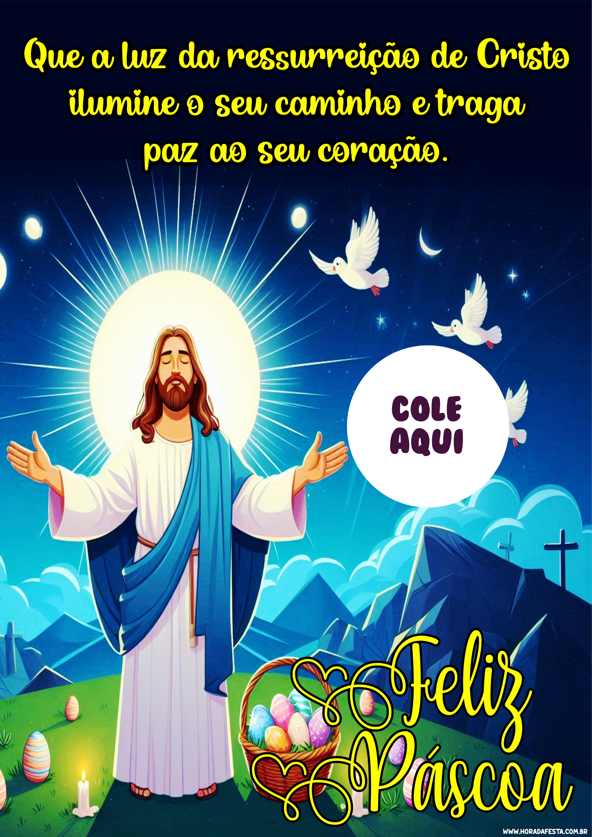 Feliz páscoa cartãozinho com frases religiosa com bombom para mimar seus clientes Jesus Cristo pronto para imprimir png