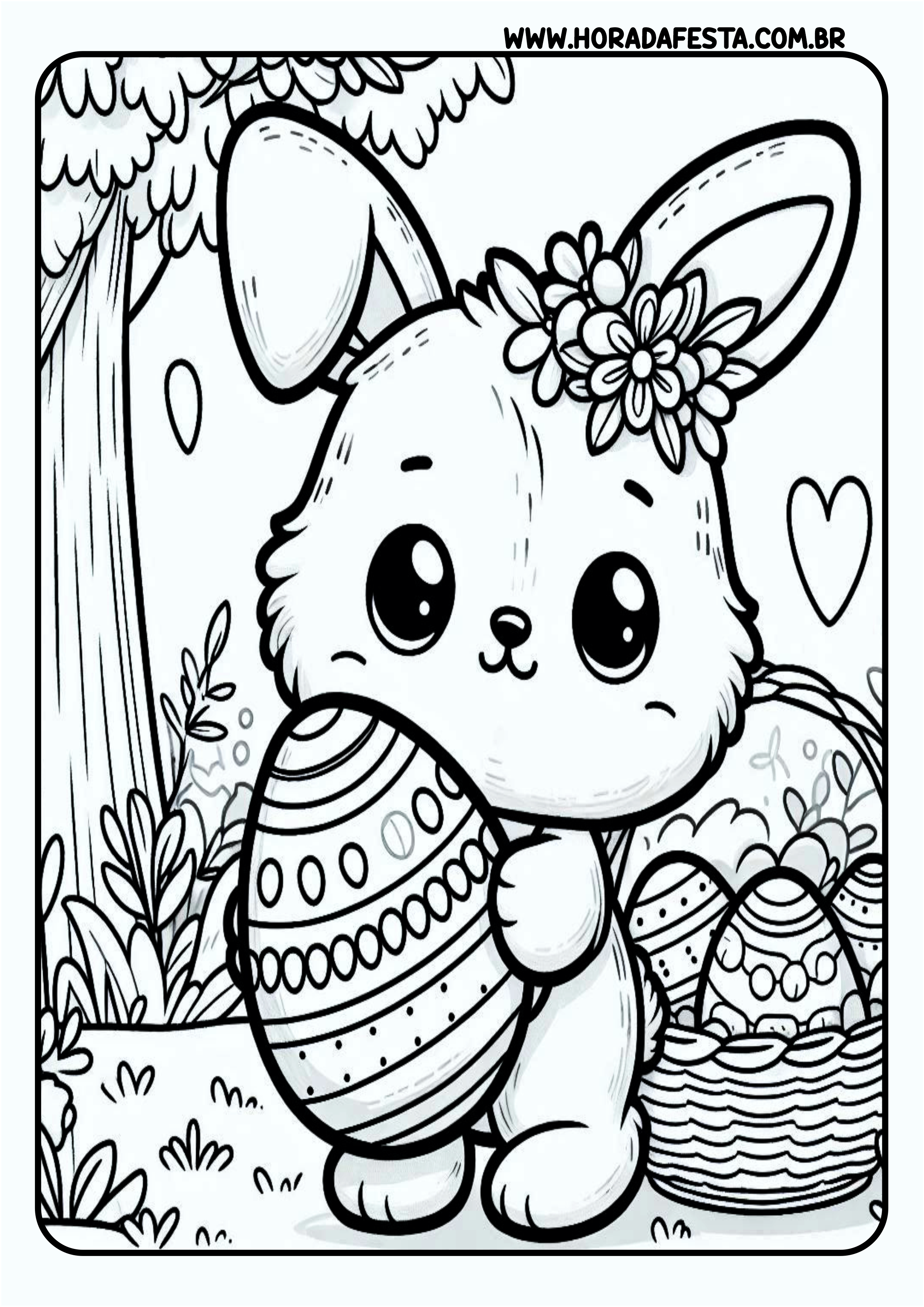 Desenho para colorir coelhinho da páscoa atividades escolares para imprimir png