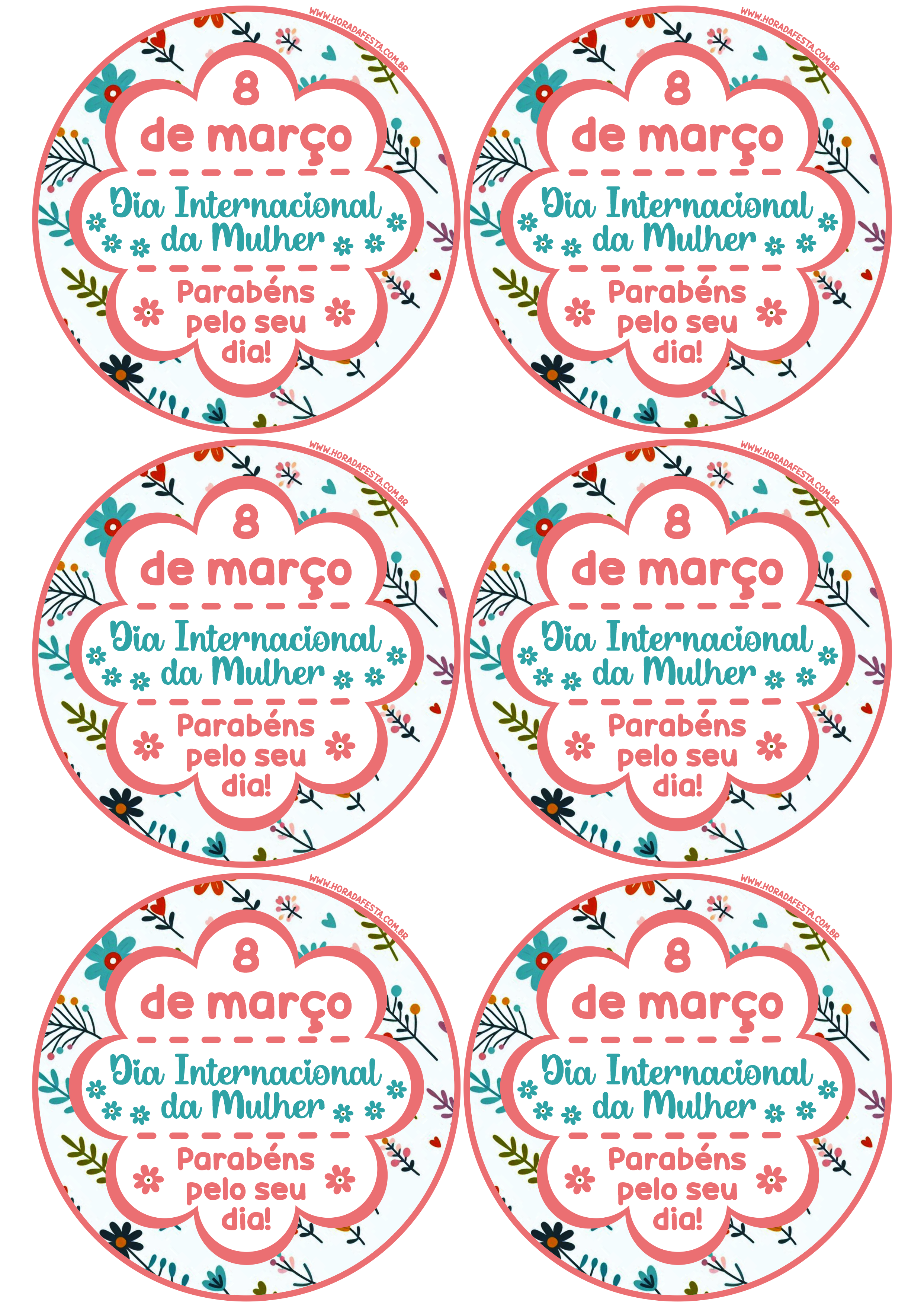 8 de março dia da mulher adesivo redondo tag sticker pronto para imprimir artigos criativos e personalizados de papelaria 6 imagens png