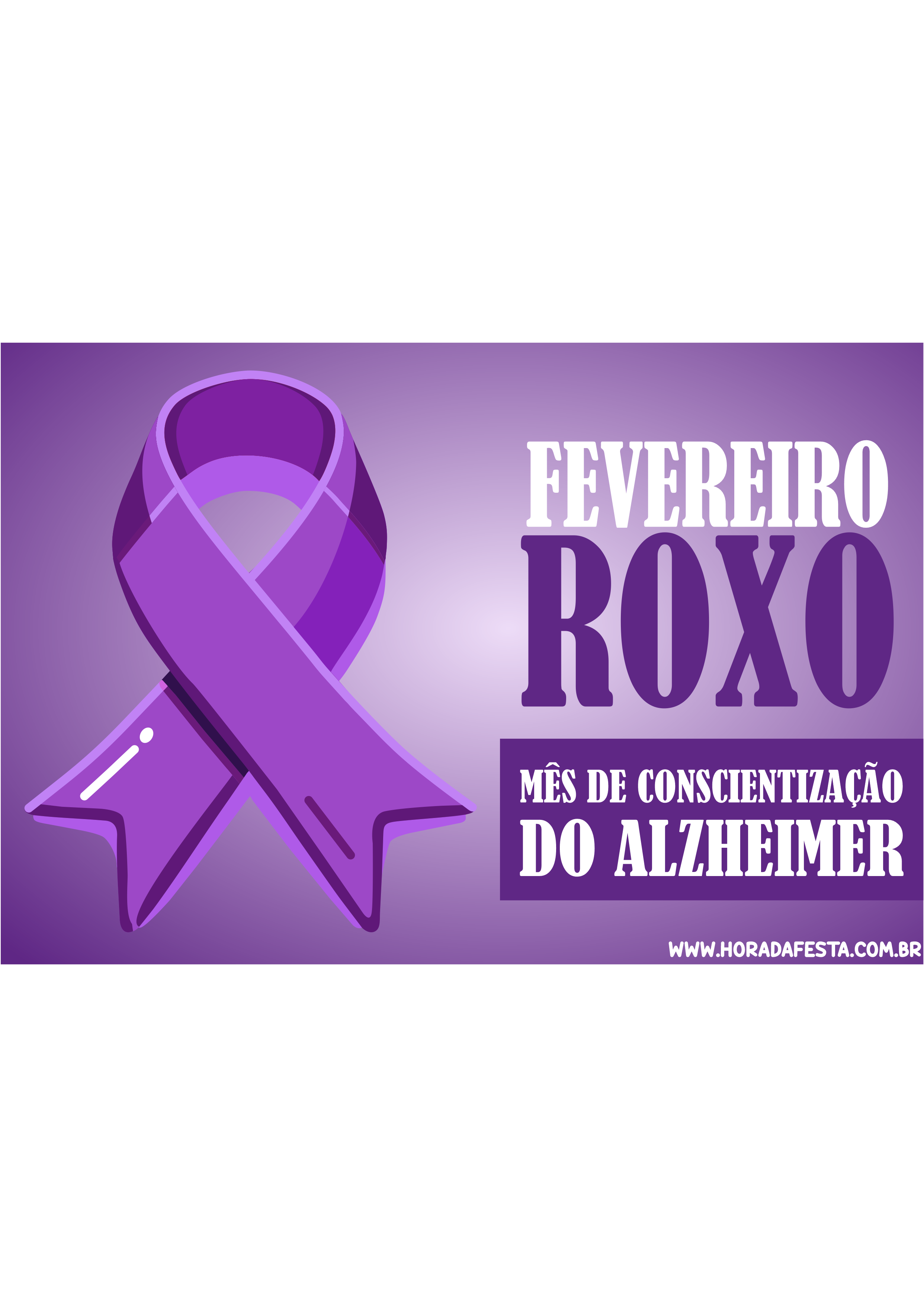 Fevereiro Roxo mês de conscientização sobre o Alzheimer artes gráficas para banners e panfletinhos campanha png