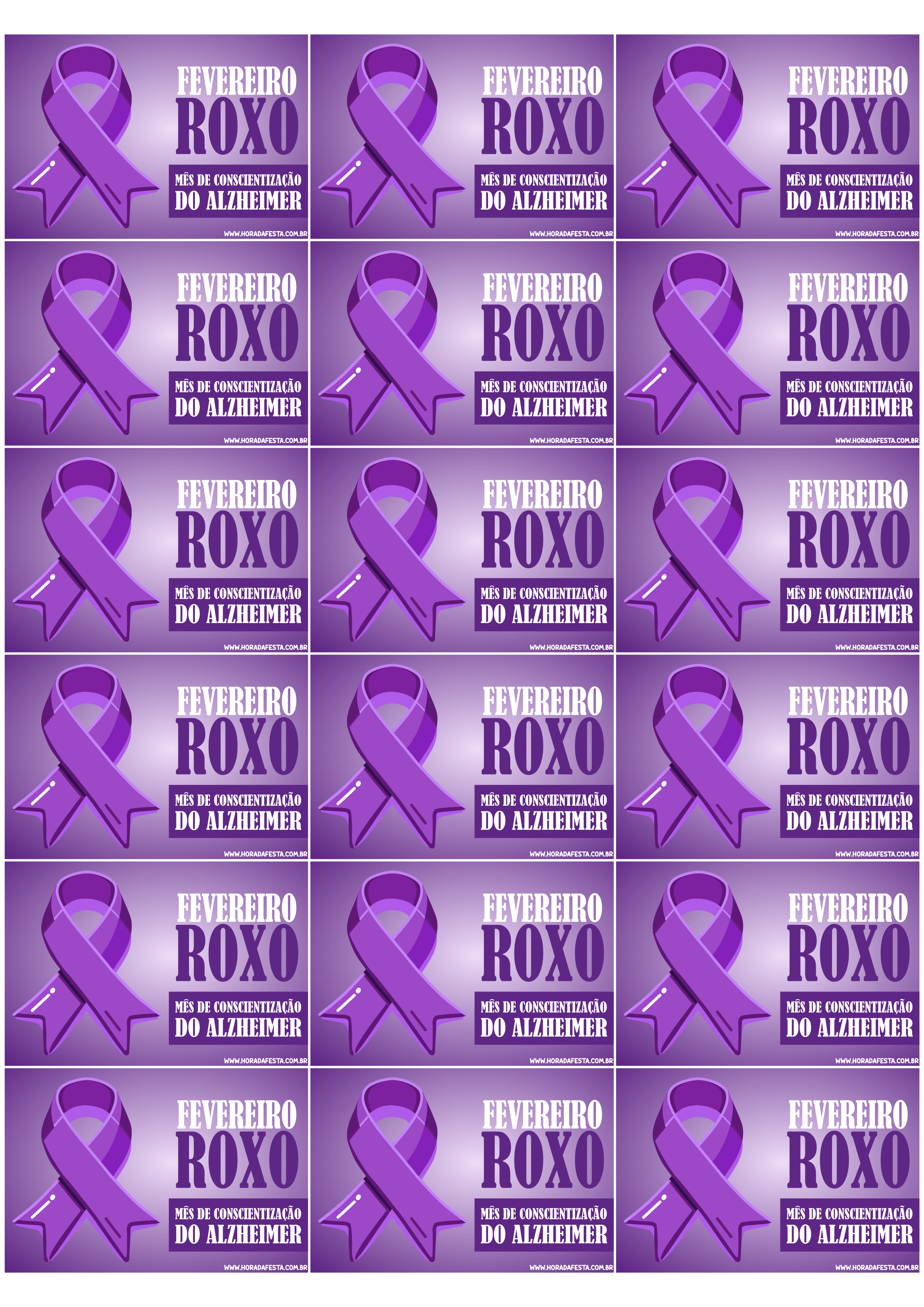 Fevereiro Roxo mês de conscientização sobre o Alzheimer artes gráficas para banners e panfletinhos campanha 18 imagens png