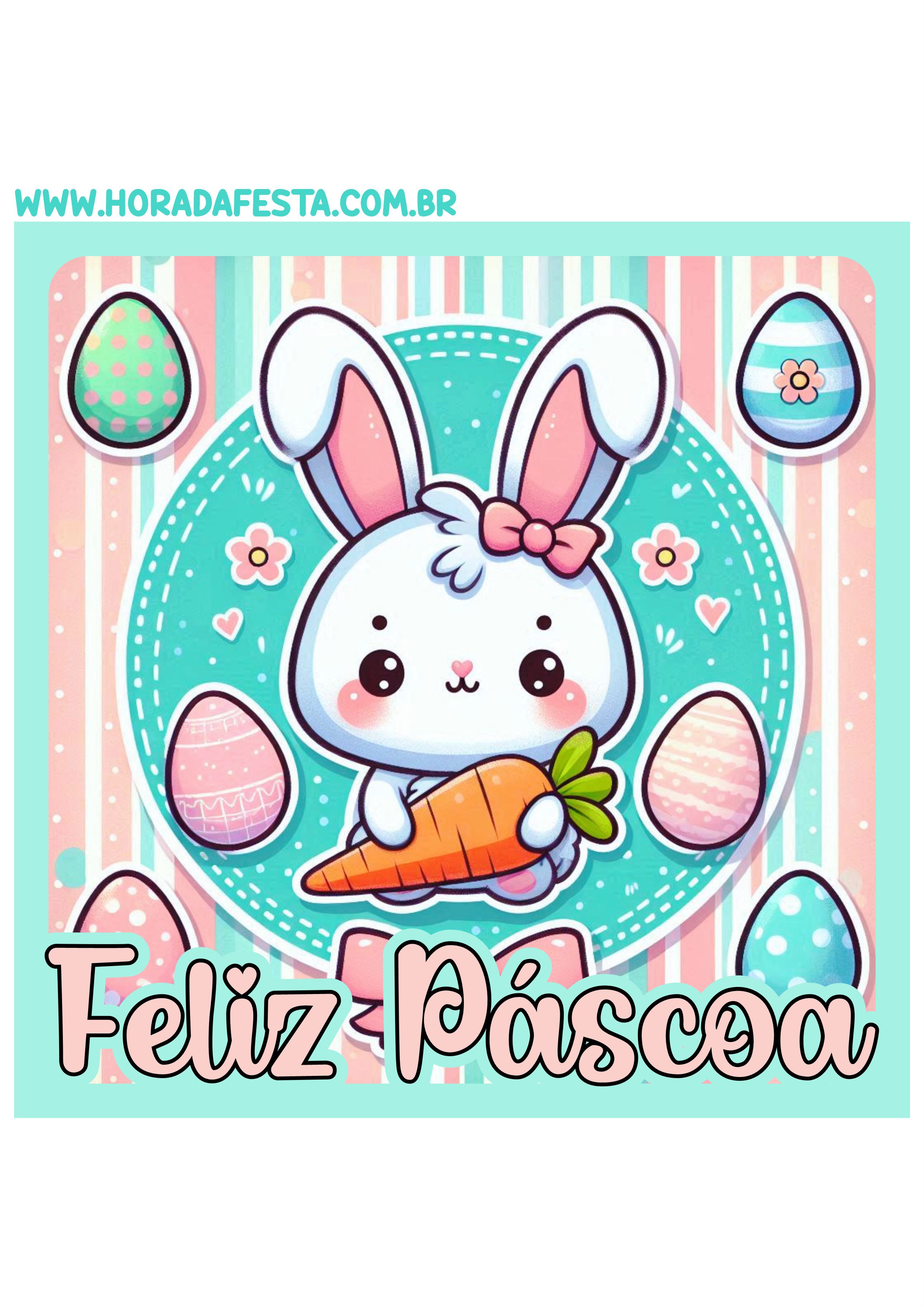 Feliz páscoa adesivo quadrado decoração de festa coelhinho com ovos de chocolate tag sticker personalizados png