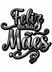 feliz dia das mães letreiro designer1