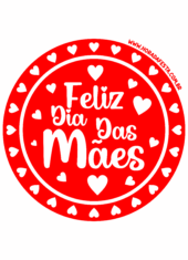 dia das mães adesivo redondo vermelho papelaria