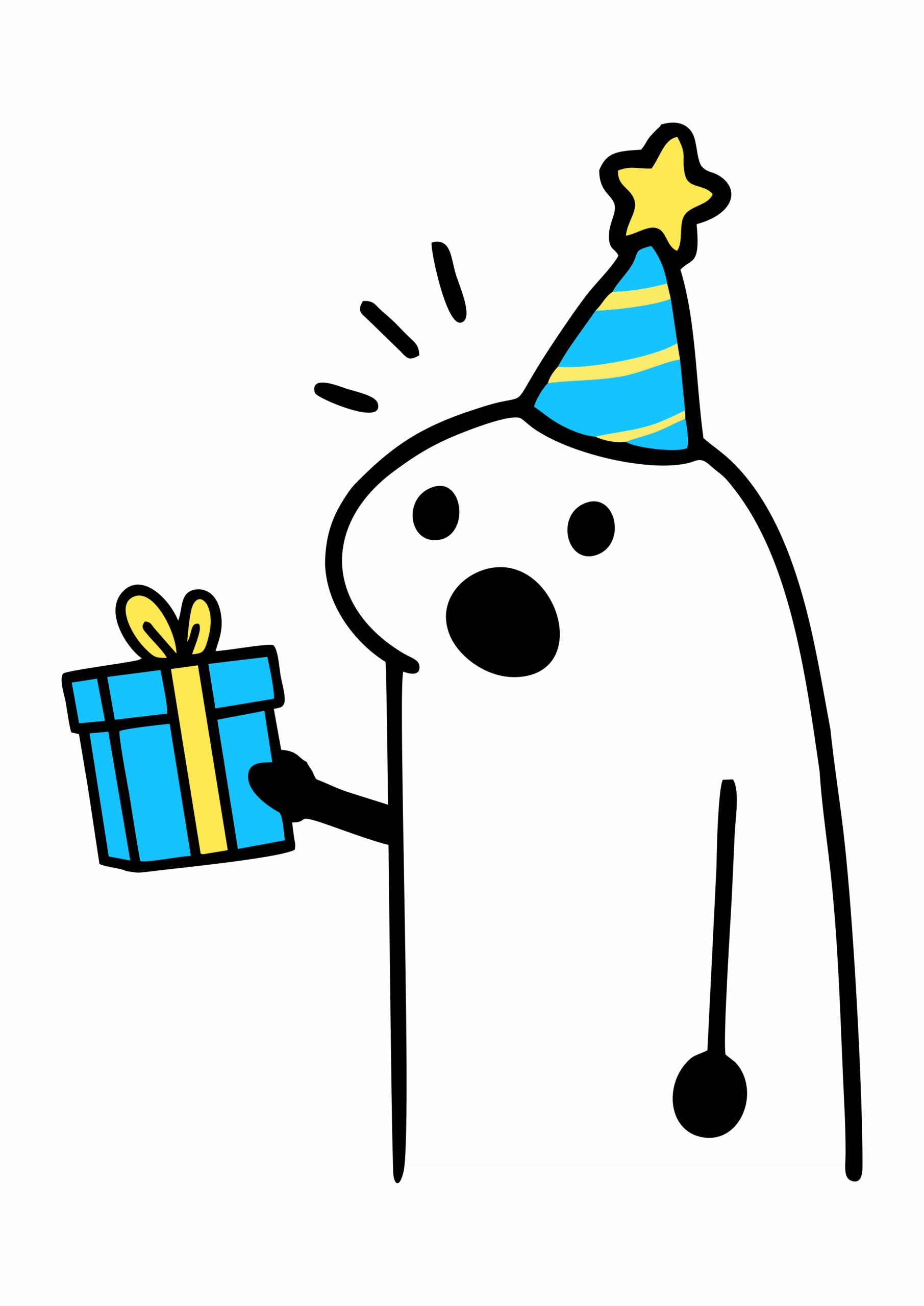 Flork of cows decoração de aniversário surpreso com presente figurinha para whatsapp png