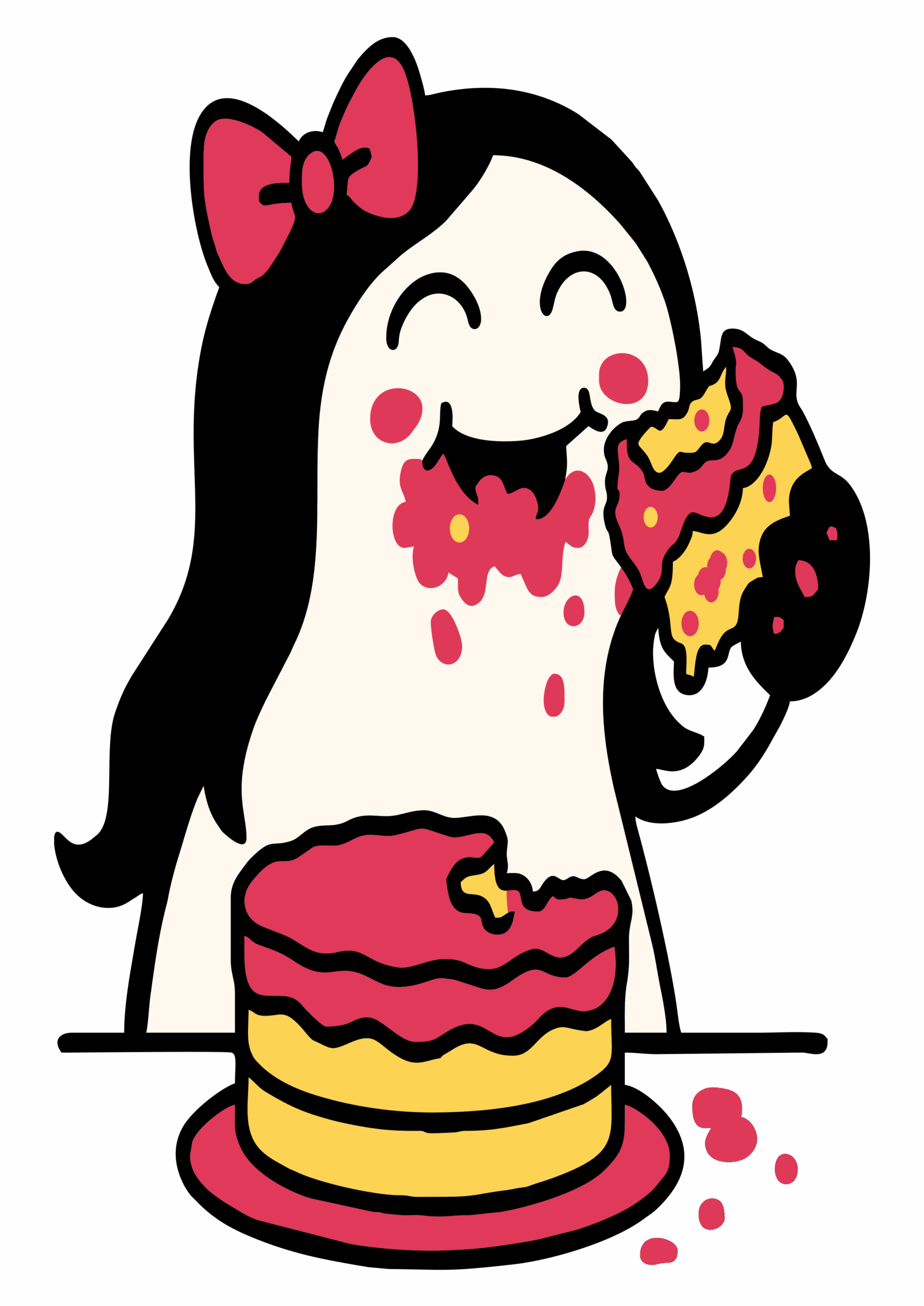 Figurinhas para whatsapp flork of cows aniversário desenho simples rabisco ilustração parabéns comemoração comendo bolo png