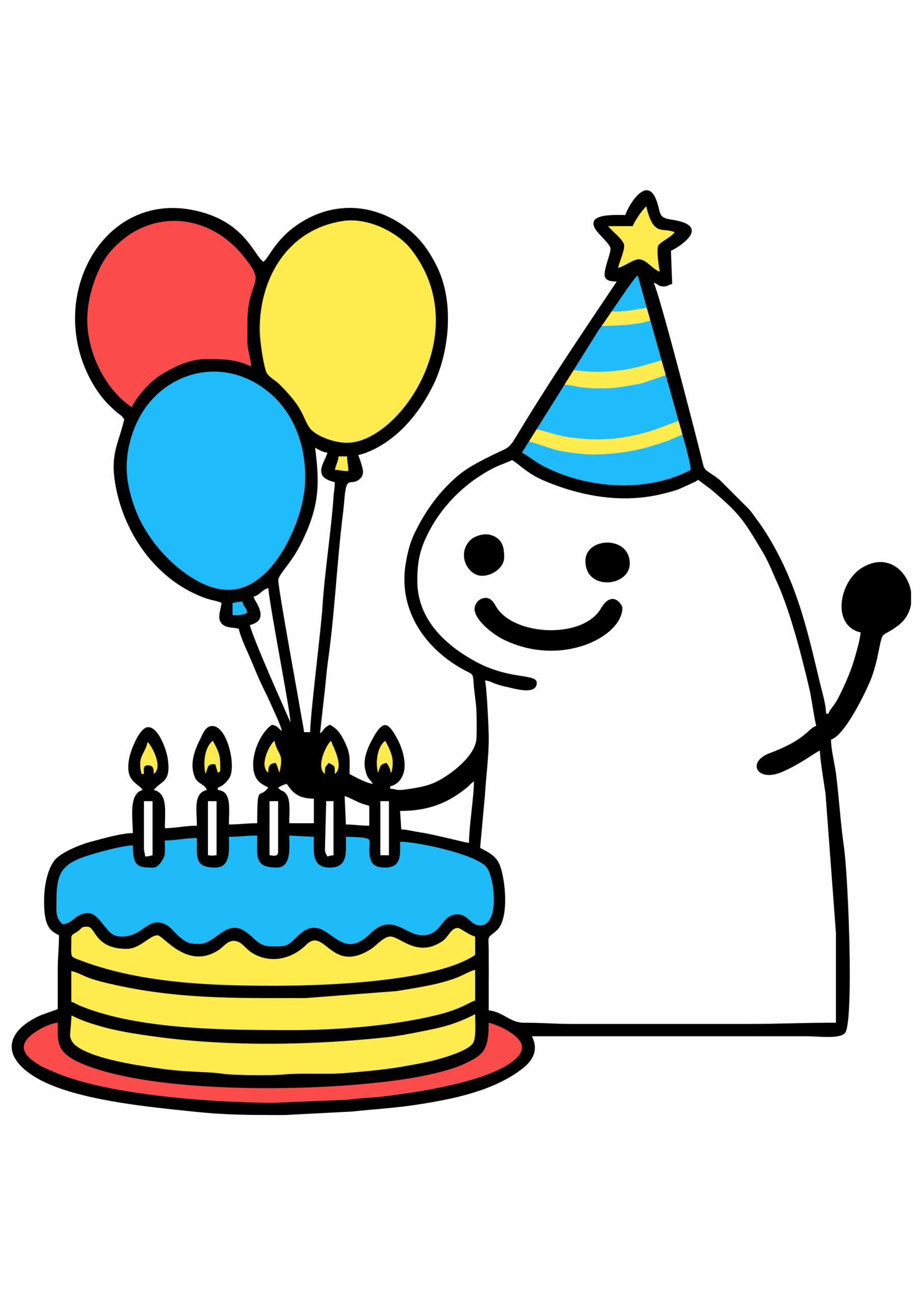 Flork of cows decoração de aniversário bonequinho de meia bolo de festa e balões figurinha para whatsapp png