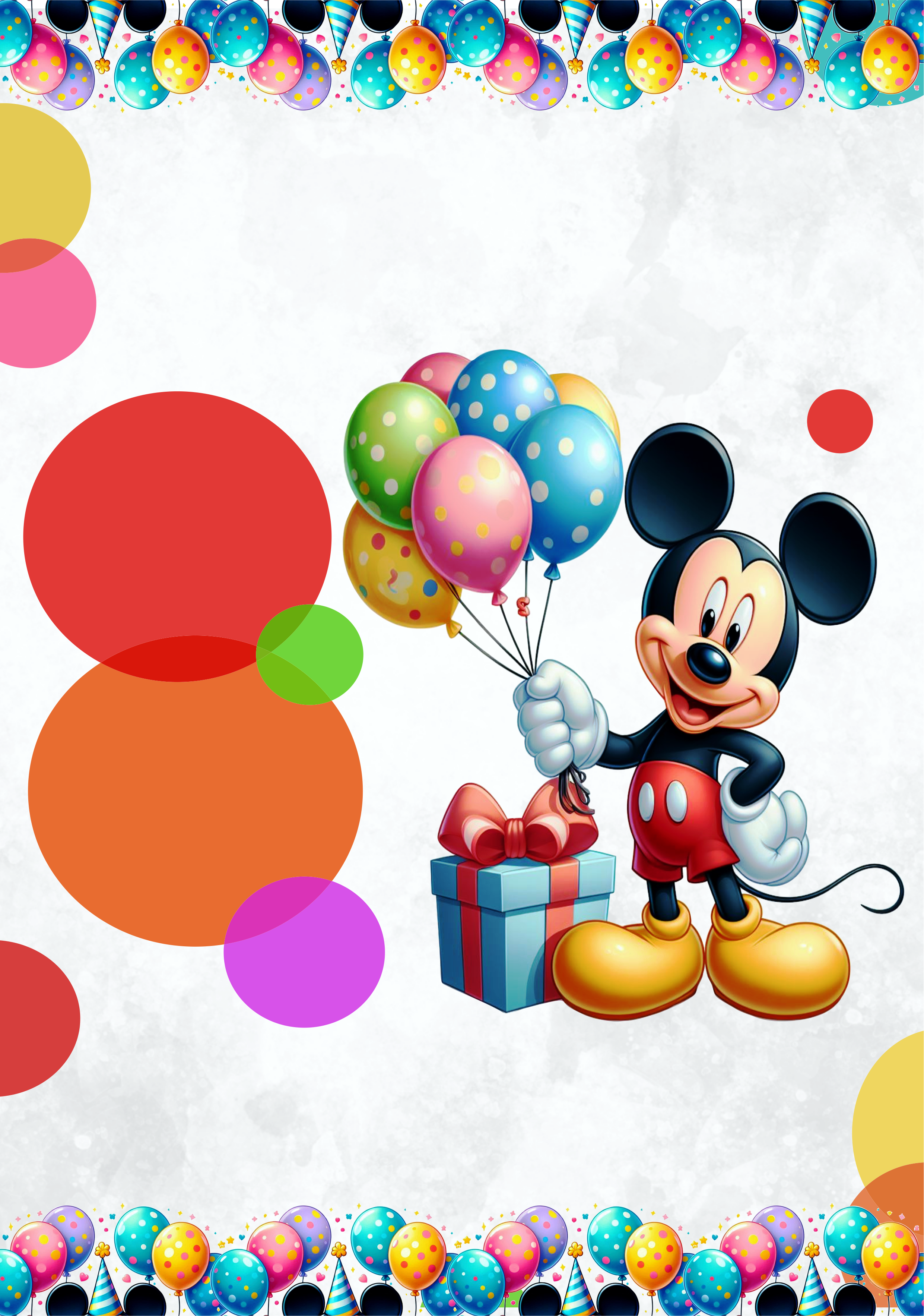 Convite de aniversário Mickey vermelho artes de papelaria molde limpo para personalização png