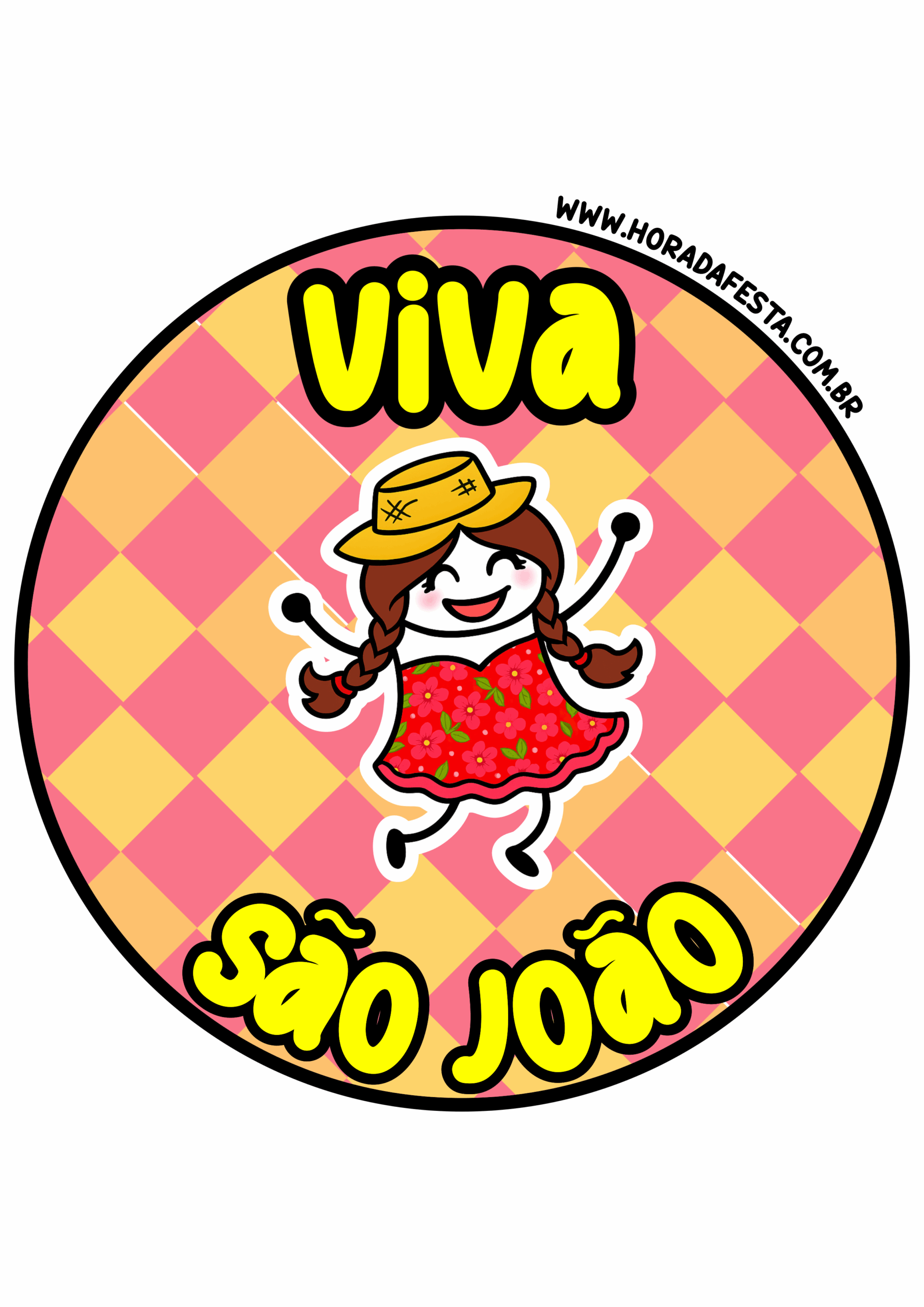 Viva São João decoração de arraial de festa junina adesivo redondo figurinha flork of cows artigos de decoração png
