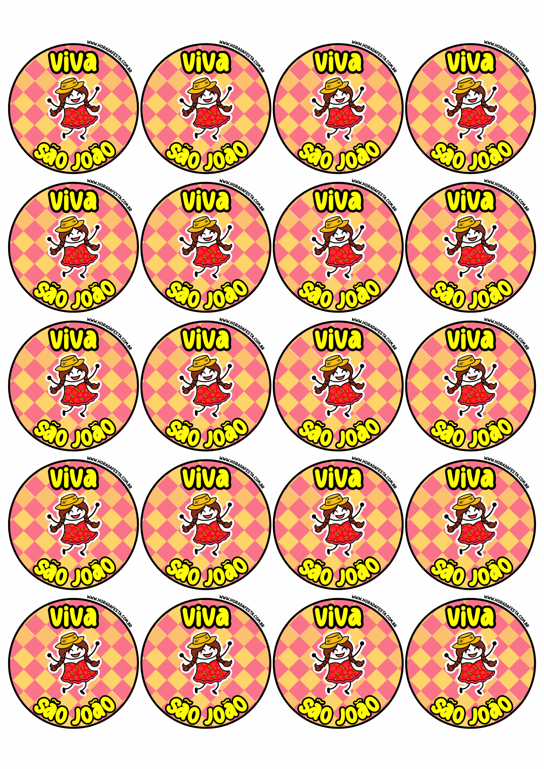 Viva São João decoração de arraial de festa junina adesivo redondo figurinha flork of cows artigos de decoração 20 imagens png