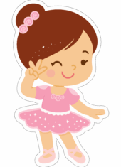 bailarina desenho infantil simples com contorno pose para foto