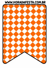 bandeirinha xadrez laranja