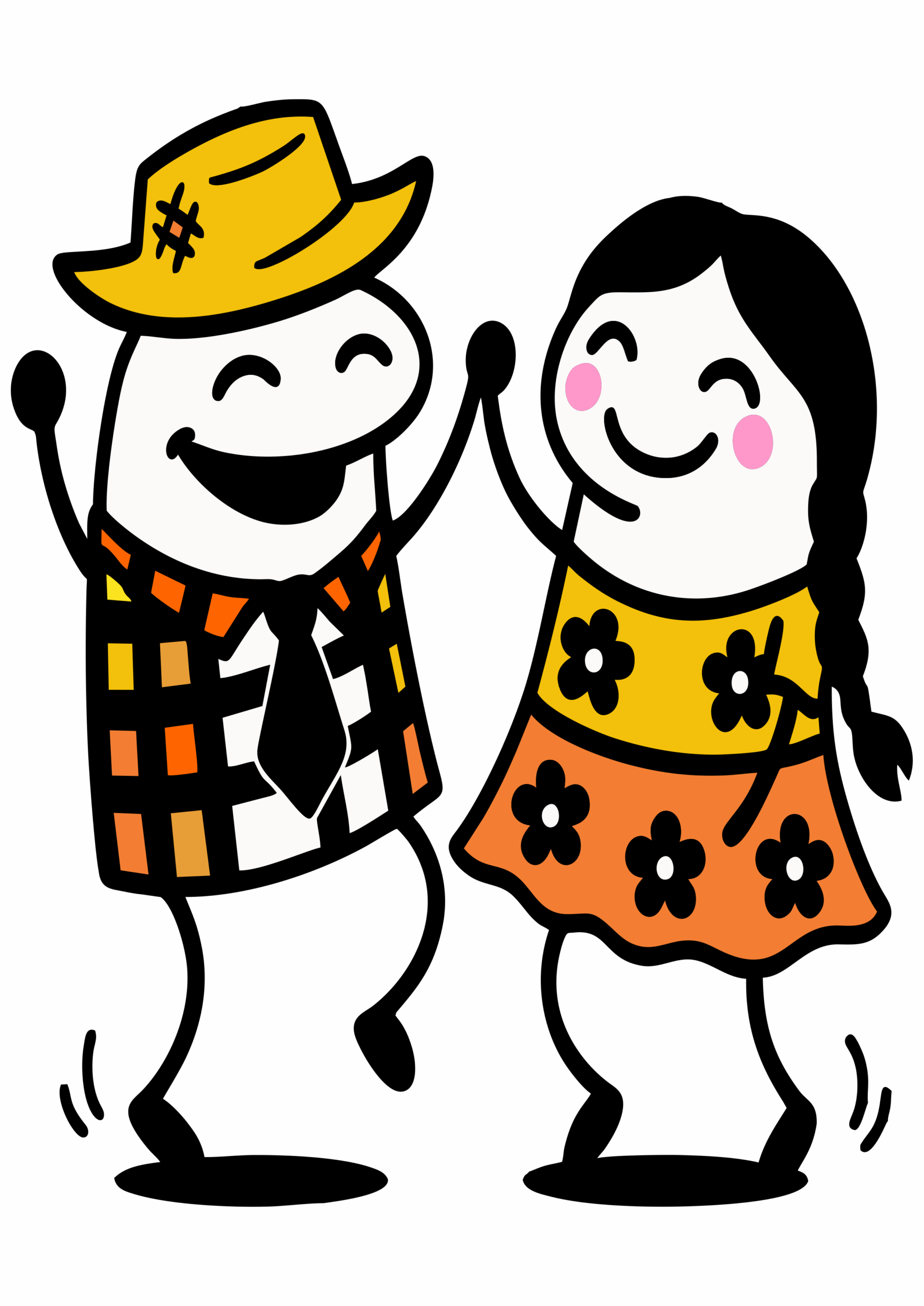 Arraial de festa junina flork of cows par de quadrilha dançando png