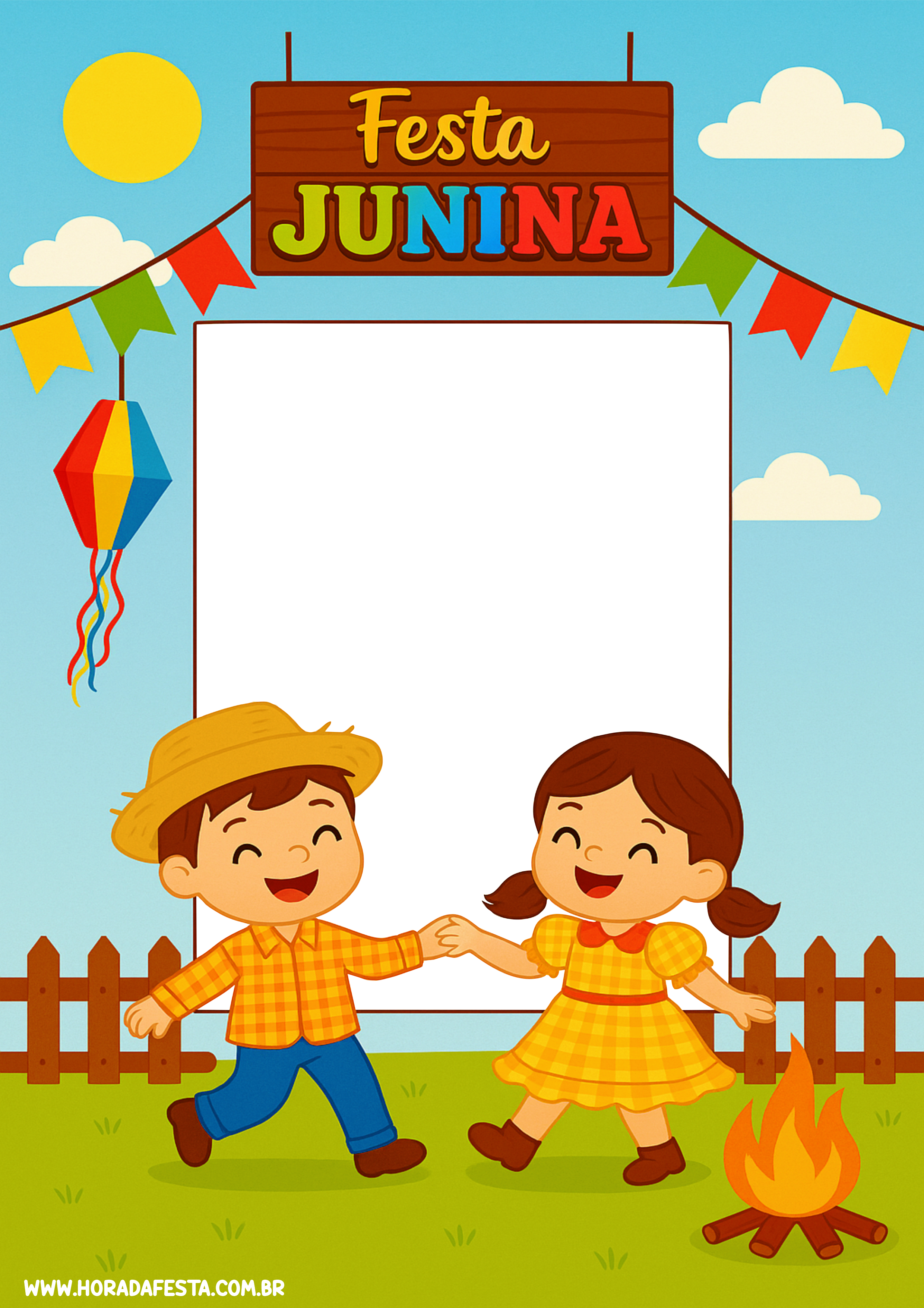 Festa junina moldura para fotos com tema de São João arraial png