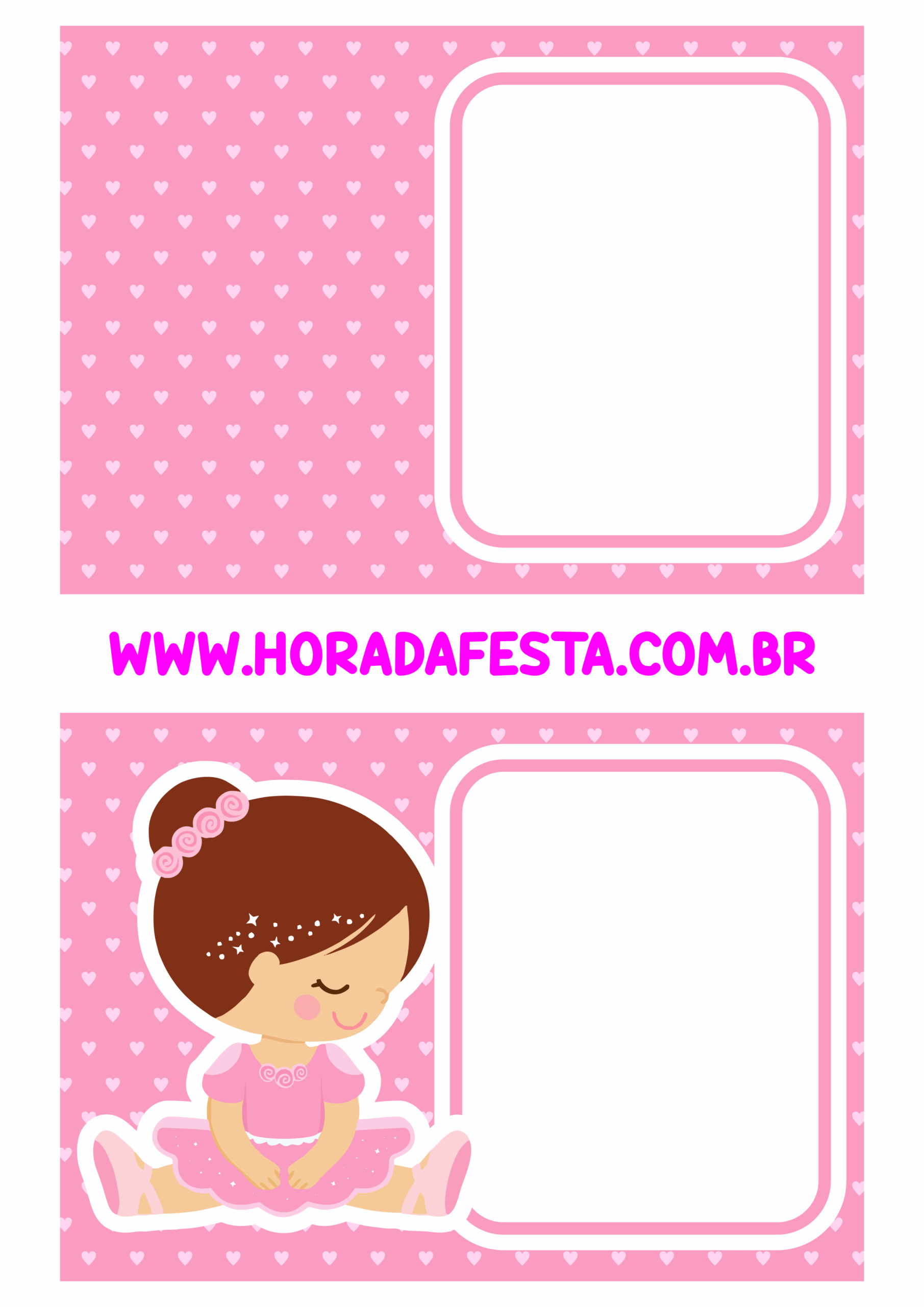 Fundo rosa para painéis e convites de aniversário infantil menina bailarina pronto para imprimir png