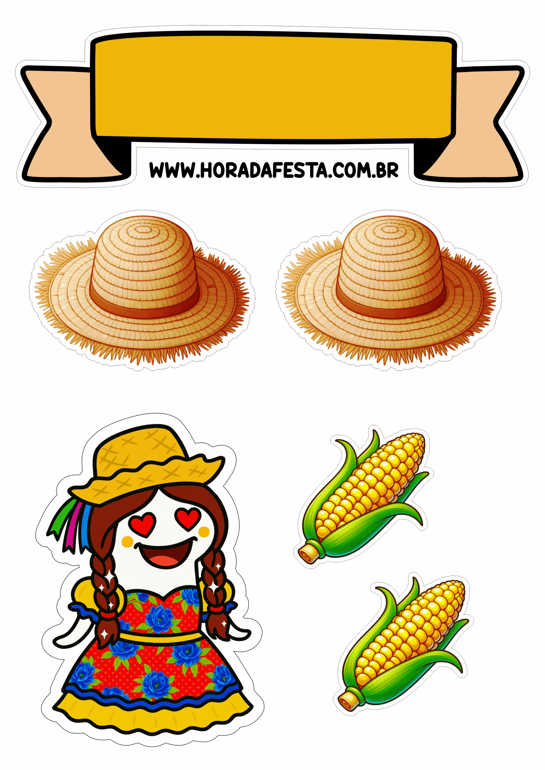 Viva São João topo de bolo para imprimir flork of cows festa junina png