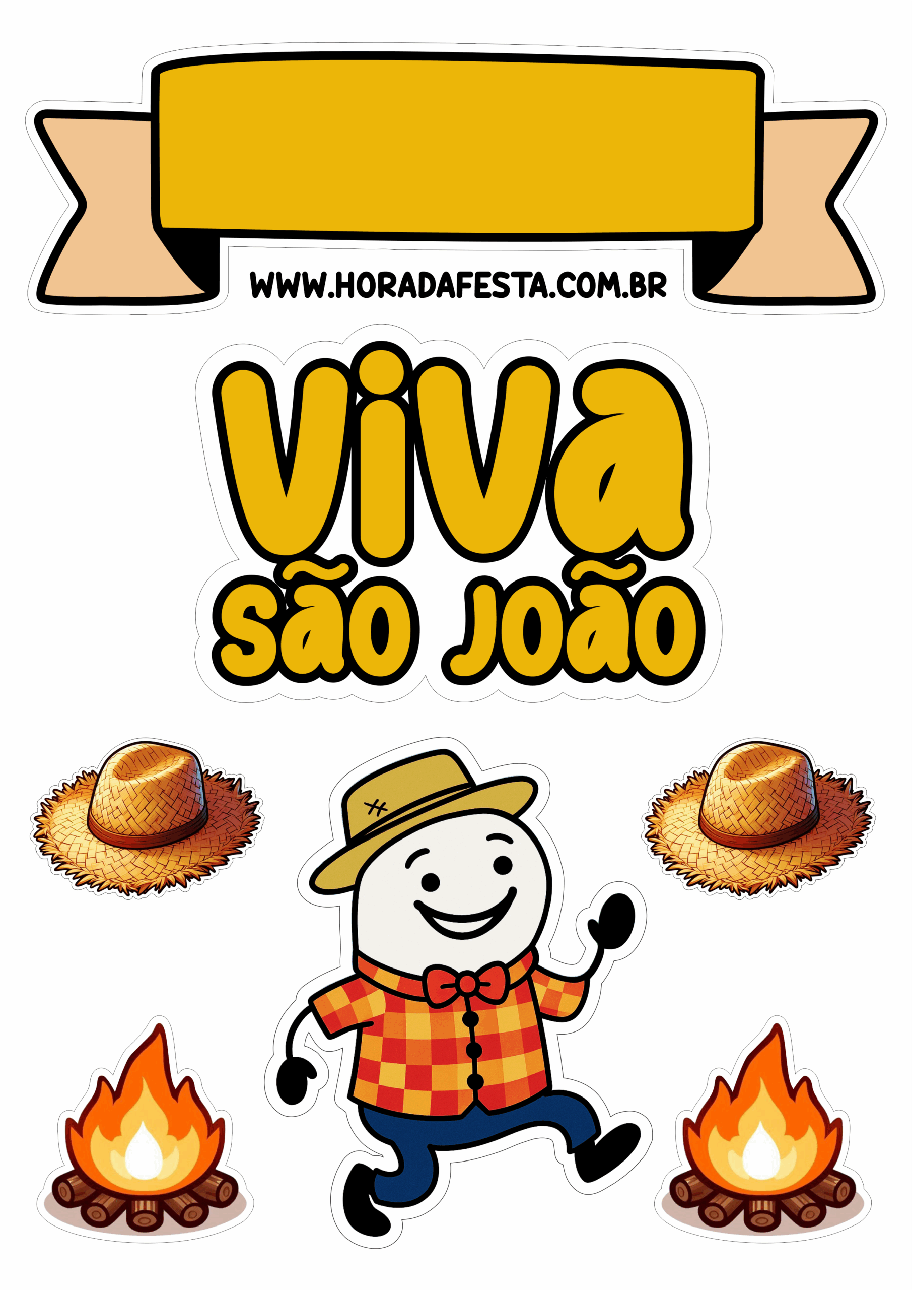 Viva São João topo de bolo para imprimir flork of cows festa junina decoração artes em papel png