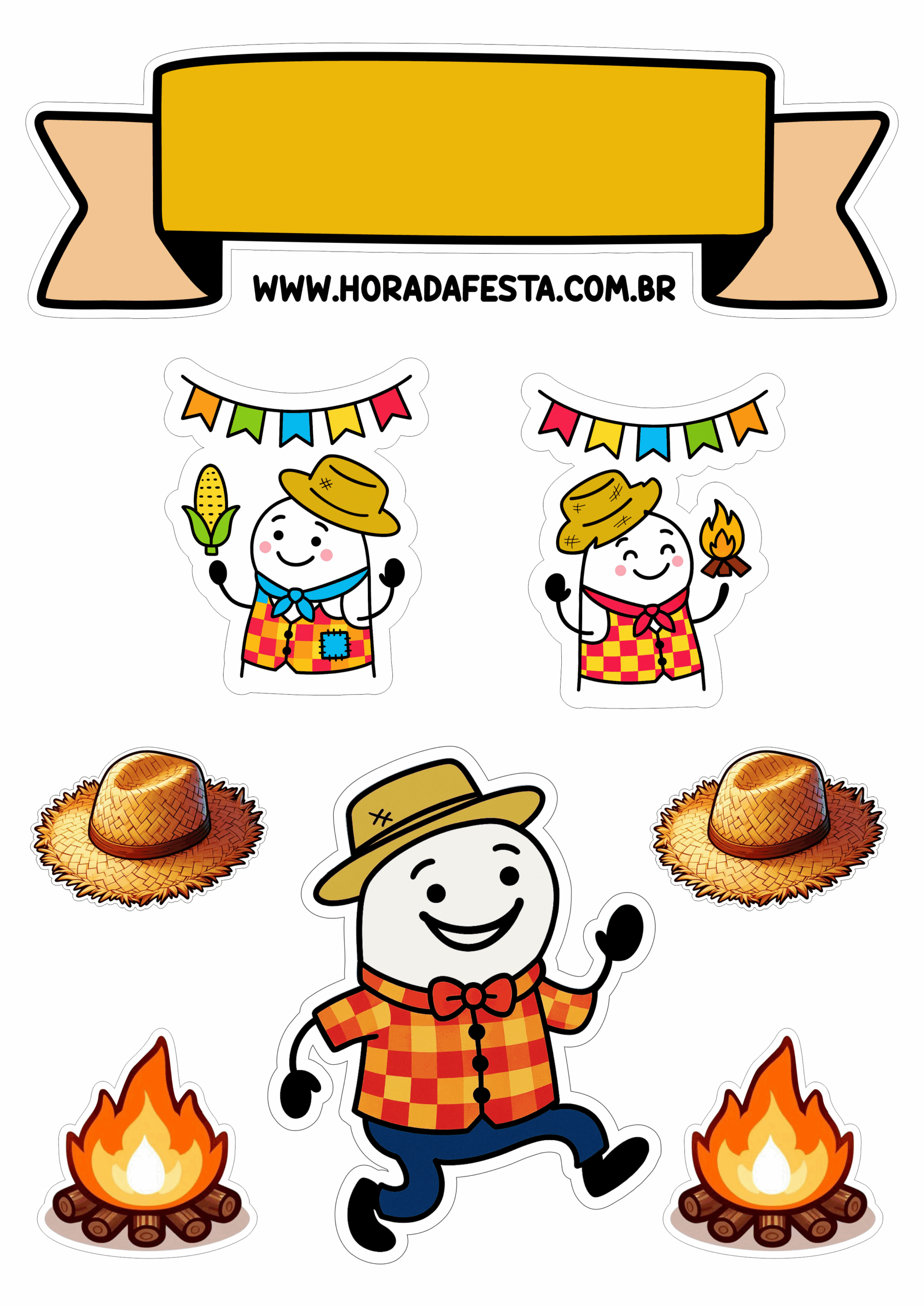 Viva São João topo de bolo para imprimir flork of cows festa junina decoração artes em papel artesanato png