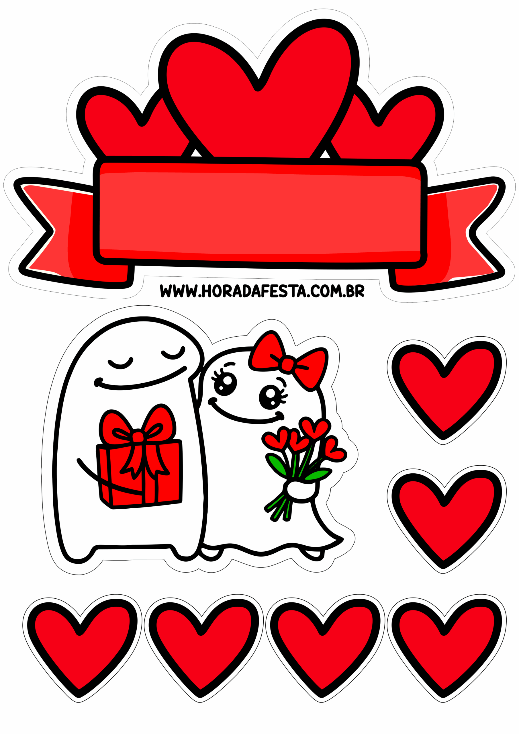 Dia dos namorados 12 de junho topo de bolo flork of cows para imprimir figurinhas fofinhas casal apaixonado png