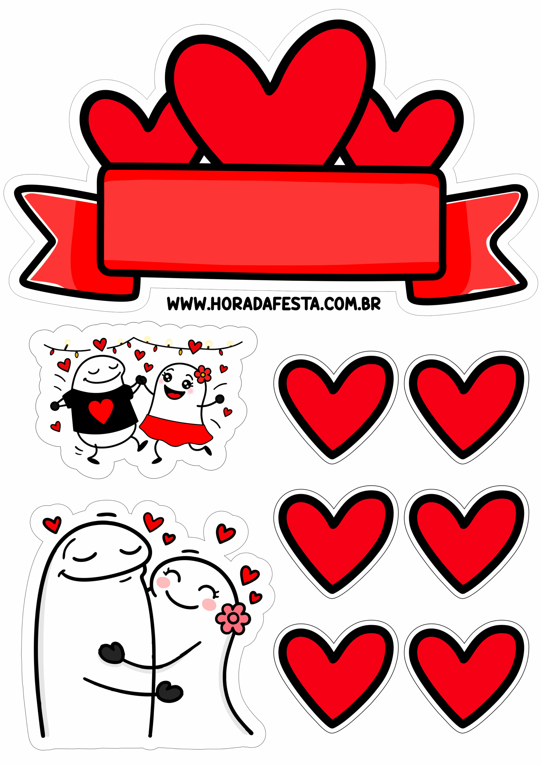 Dia dos namorados 12 de junho topo de bolo flork of cows para imprimir figurinhas fofinhas casal apaixonado imagens com contorno png