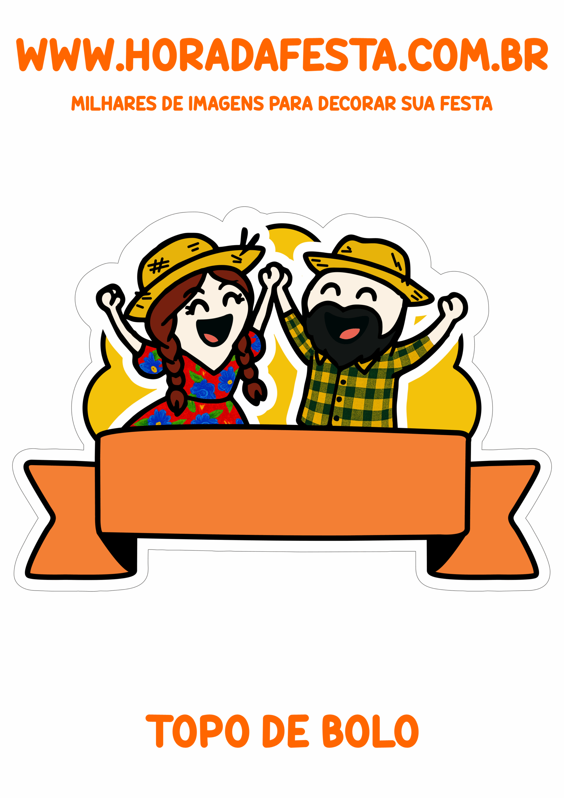 Flork of cows festa junina topo de bolo para imprimir São João png