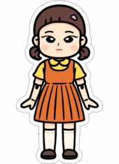 round six personagem cartoon doll