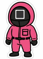 round six personagem cartoon quadrado