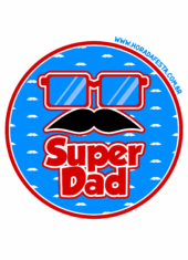 round sticker super dad