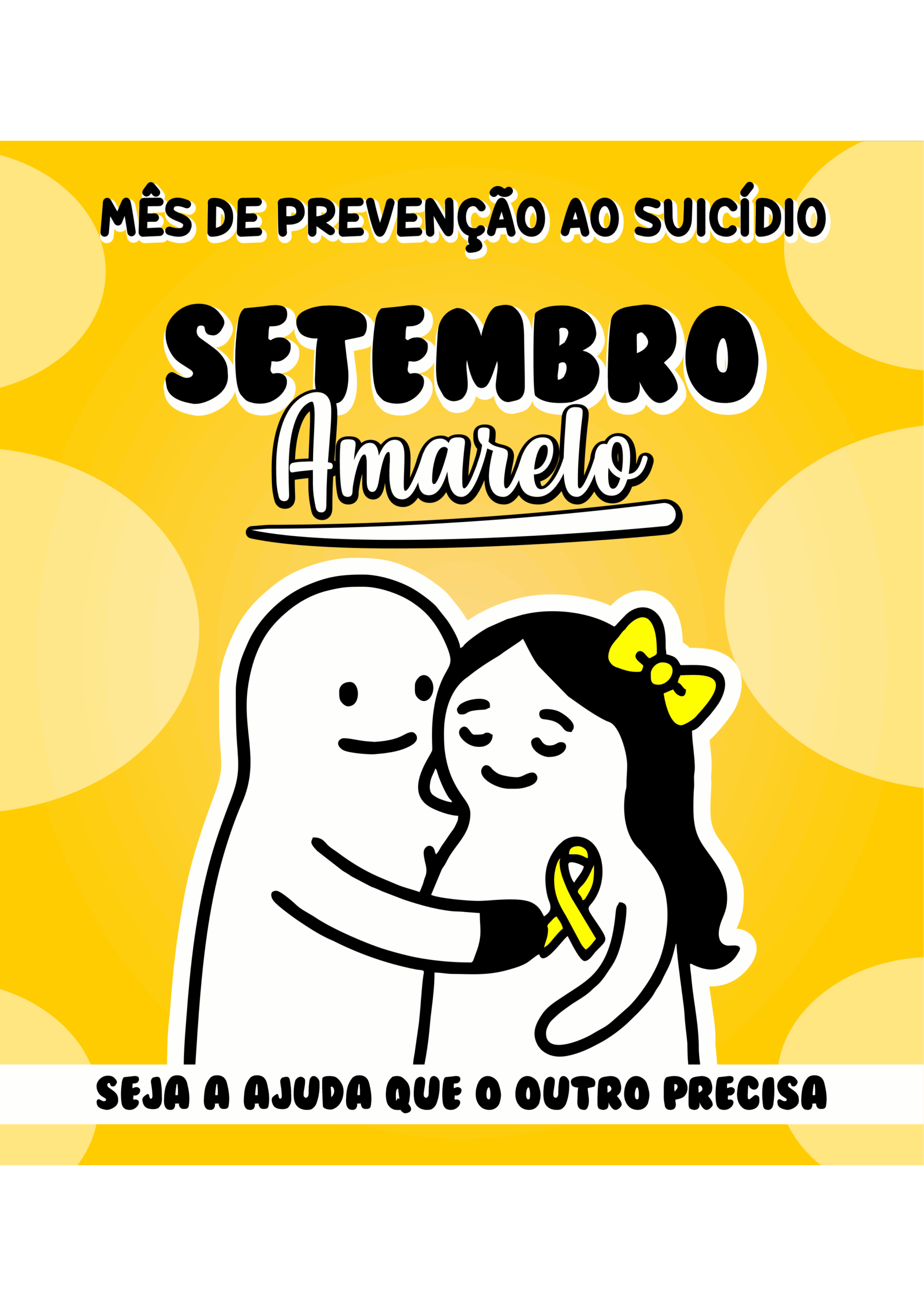 Setembro amarelo mês de conscientização postagem para redes sociais flork of cows seja a ajuda que o outro precisa png