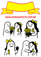 topo de bolo setembro amarelo flork of cows desenhos