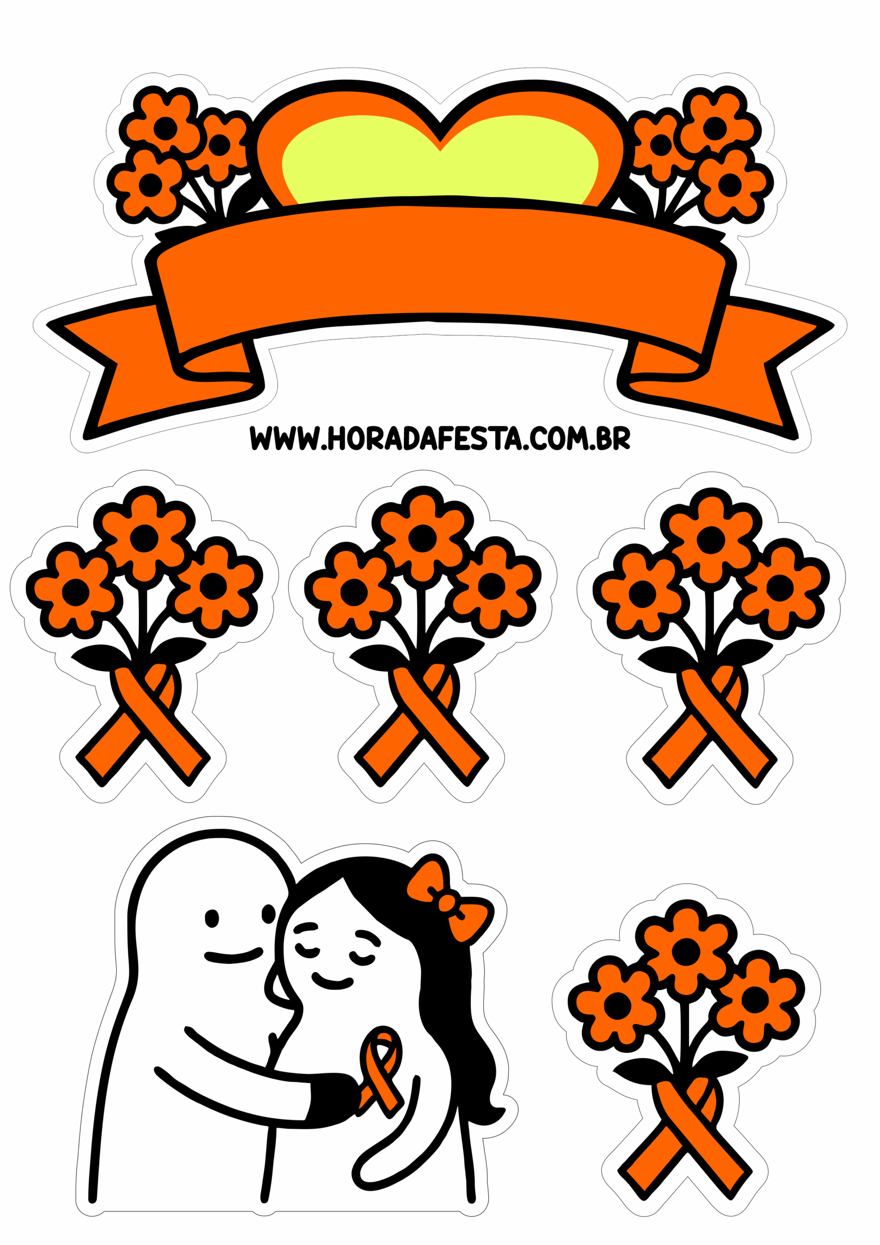 Setembro amarelo topo de bolo mês de conscientização sobre a saúde mental decoração pronta para imprimir png