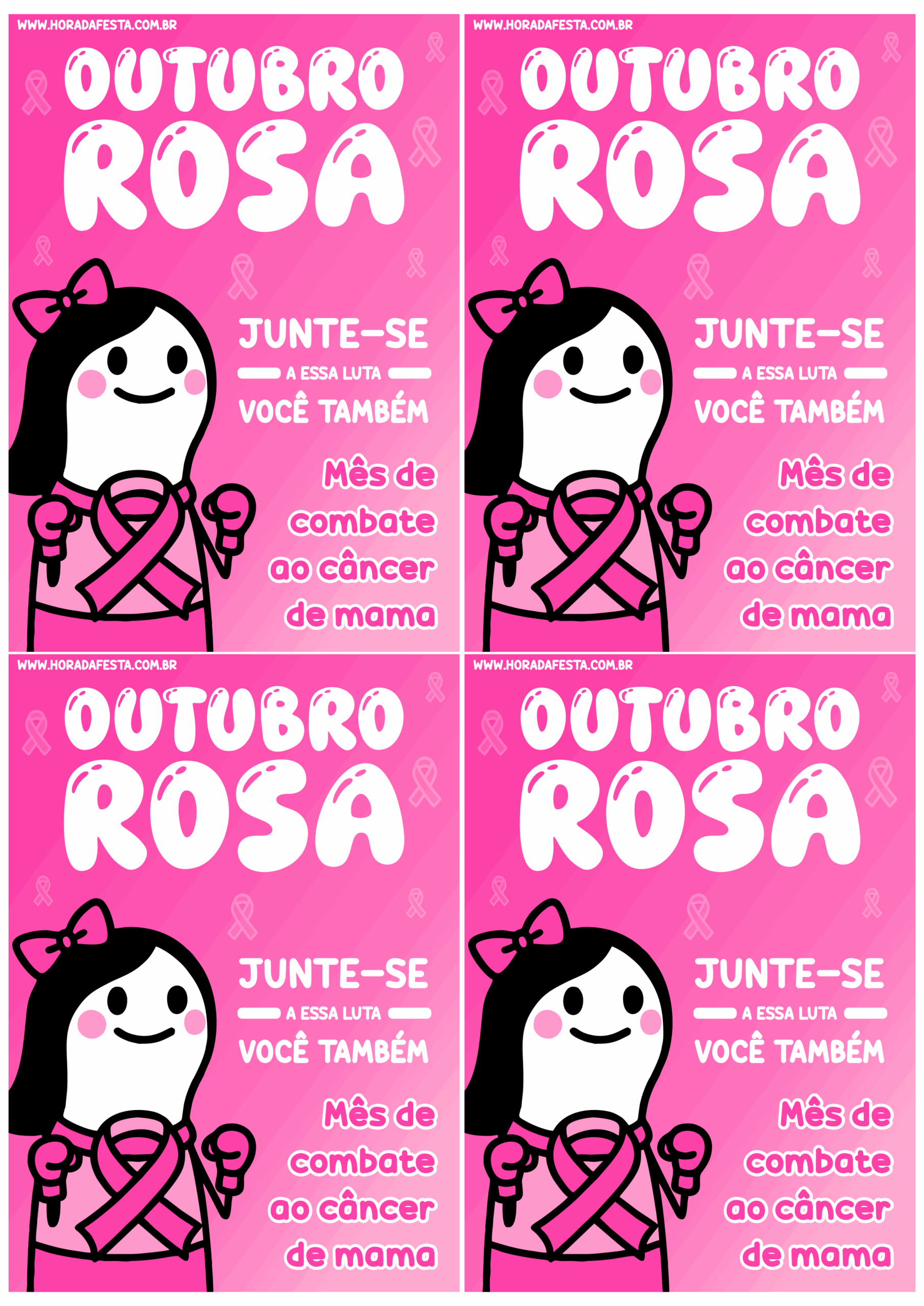 Outubro rosa junte-se a essa luta você também cartãozinho para imprimir lojinha de instagram mimo para cliente 4 imagens png