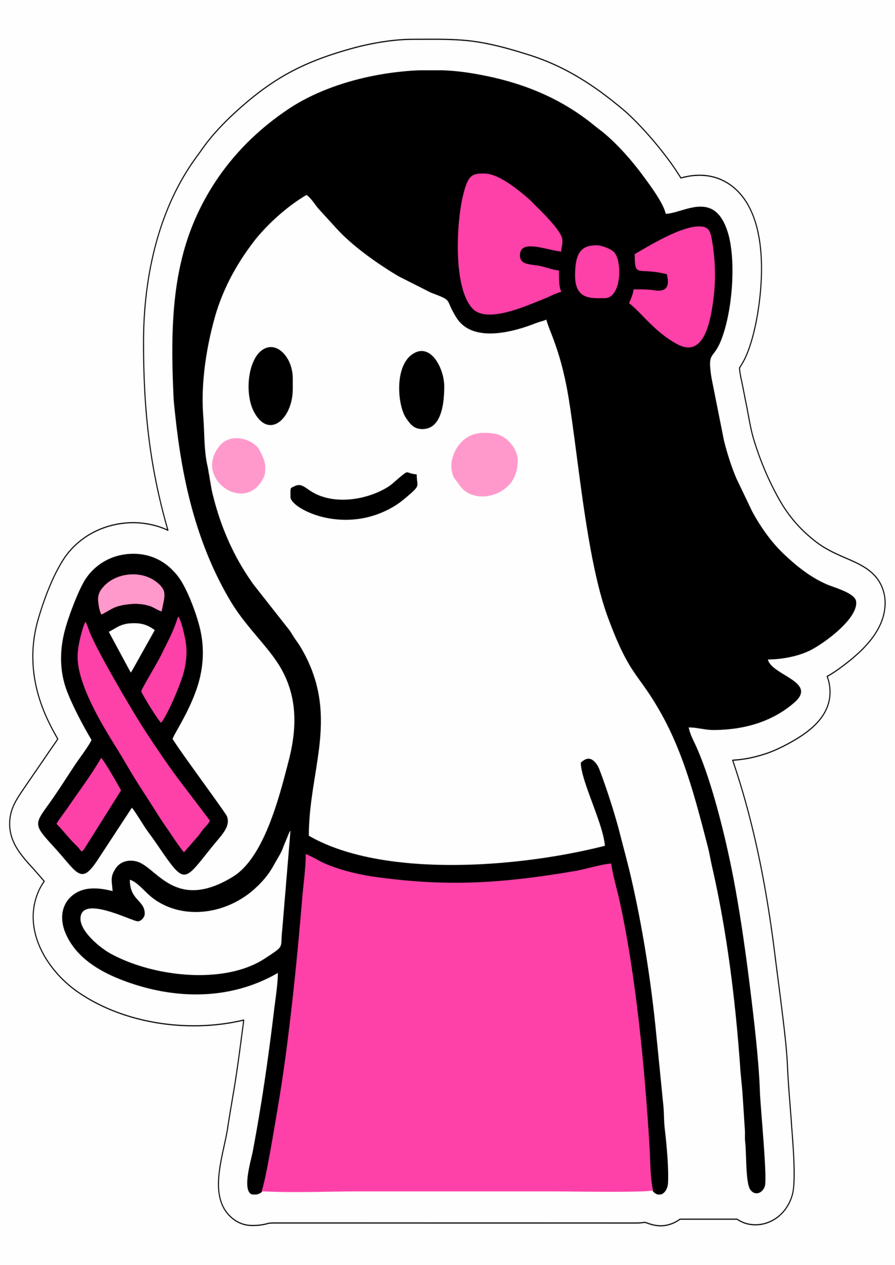 Outubro rosa flork of cows desenho engraçado para redes sociais campanha de conscientização png