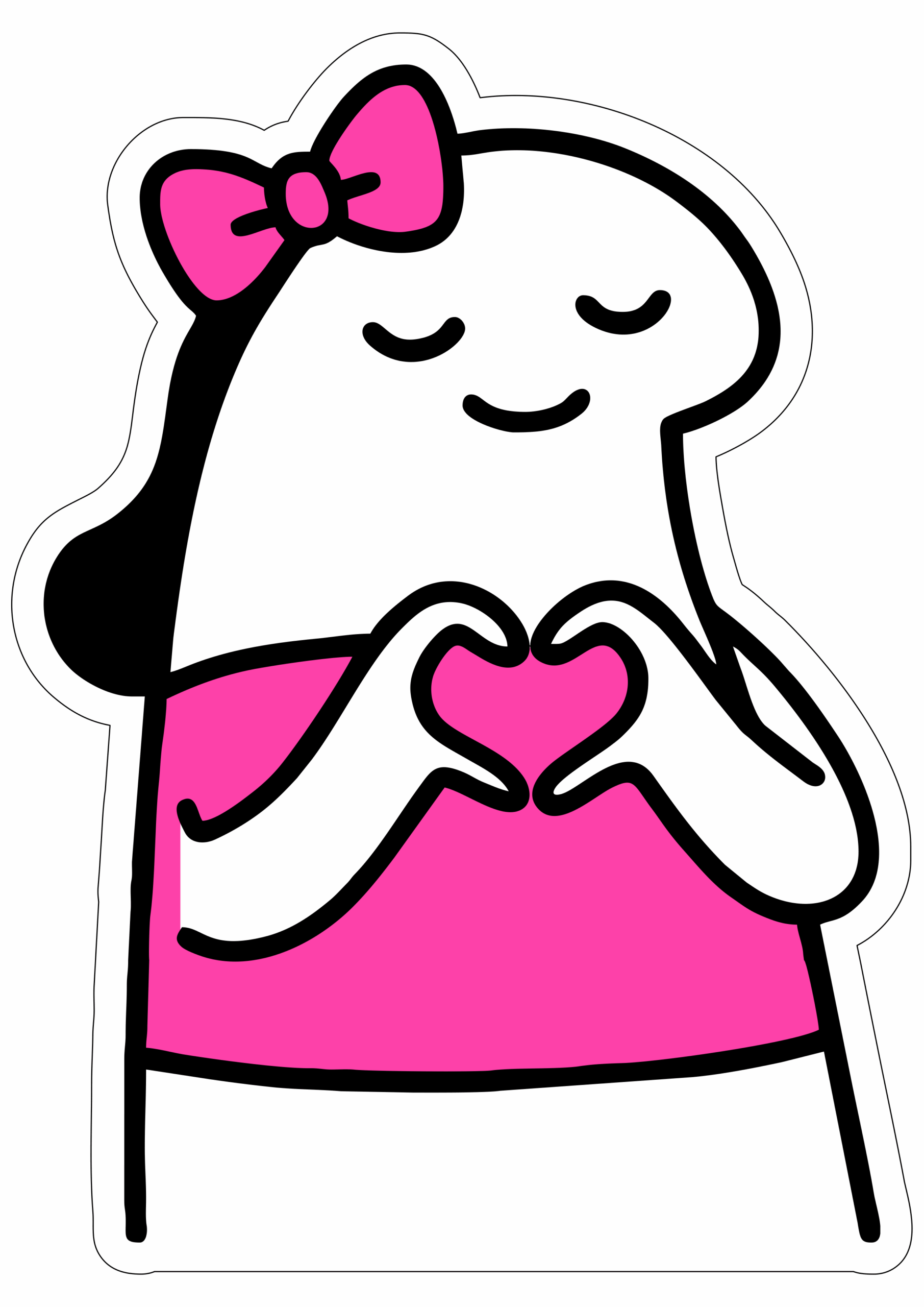 Outubro rosa flork of cows desenho engraçado para redes sociais campanha de conscientização adesivo para colagens png