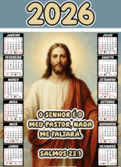 salmo 23 calendario 2026 Jesus Cristo