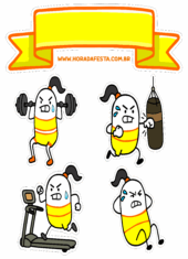 topo de bolo festa flork of cows figurinhas redes sociais academia