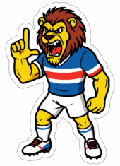 mascote do fortaleza futebol clube leão fazendo o l