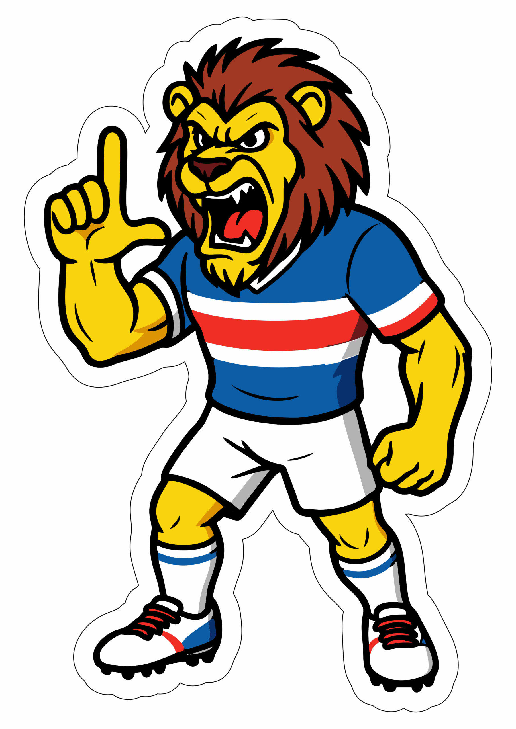 Fortaleza time de futebol leão mascote da torcida desenho com contorno e fundo transparente png