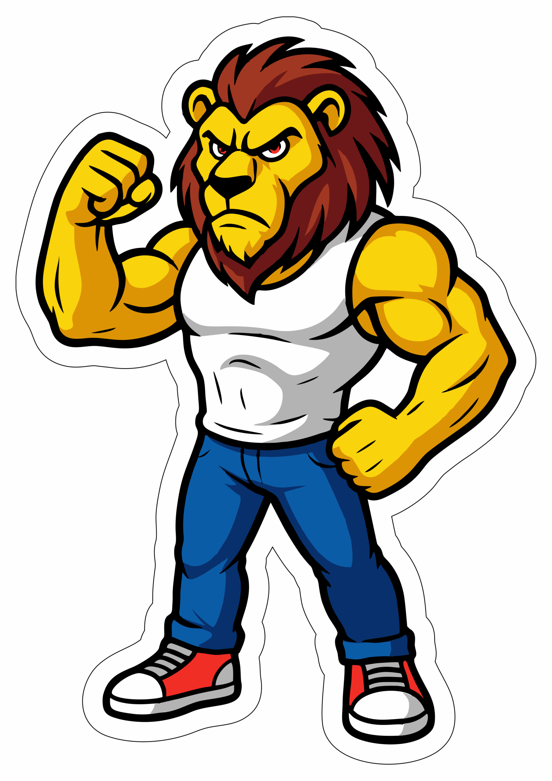 Fortaleza time de futebol leão mascote da torcida organizada desenho com contorno e fundo transparente png