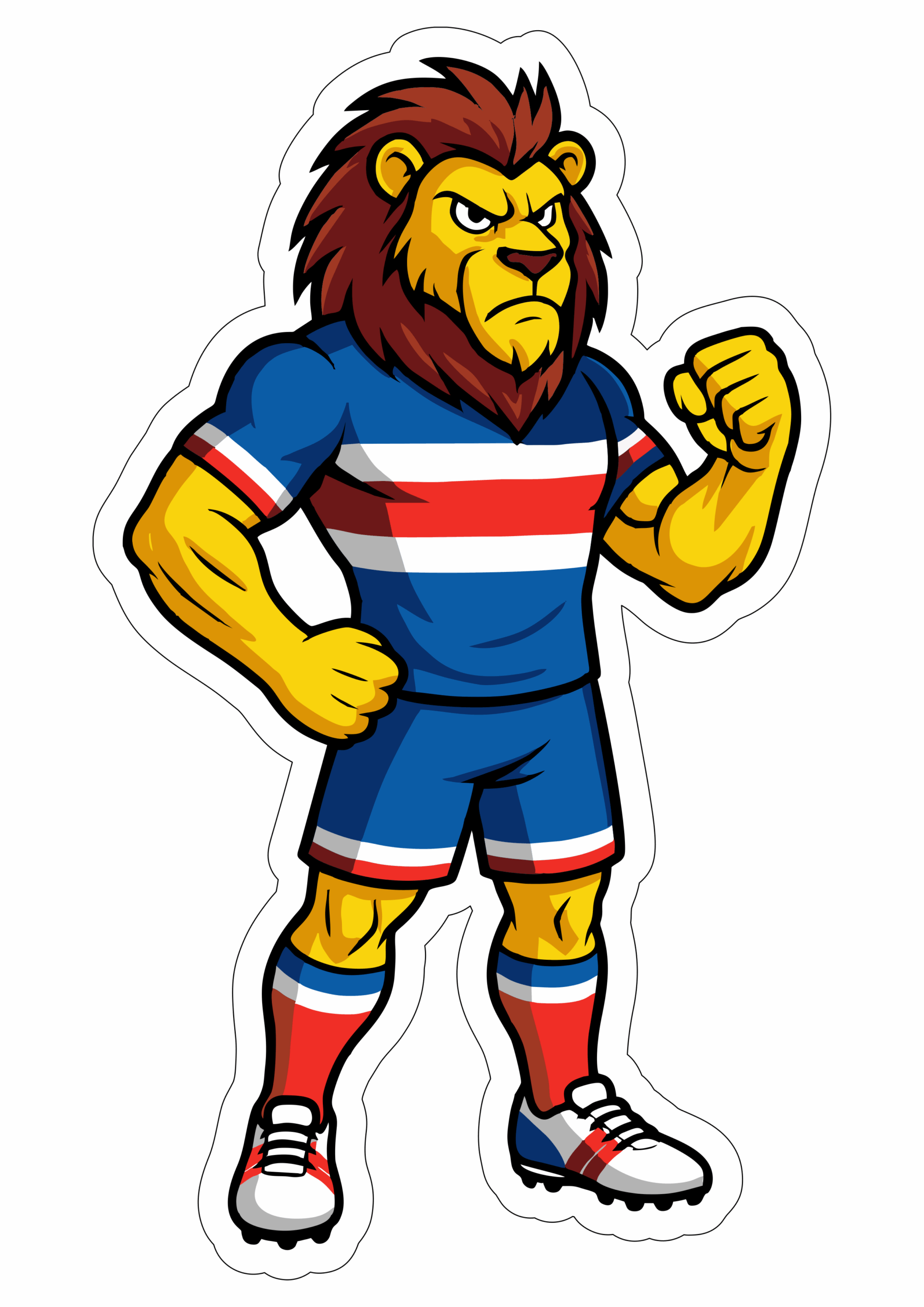 Fortaleza time de futebol leão tricolor mascote da torcida organizada desenho com contorno e fundo transparente png