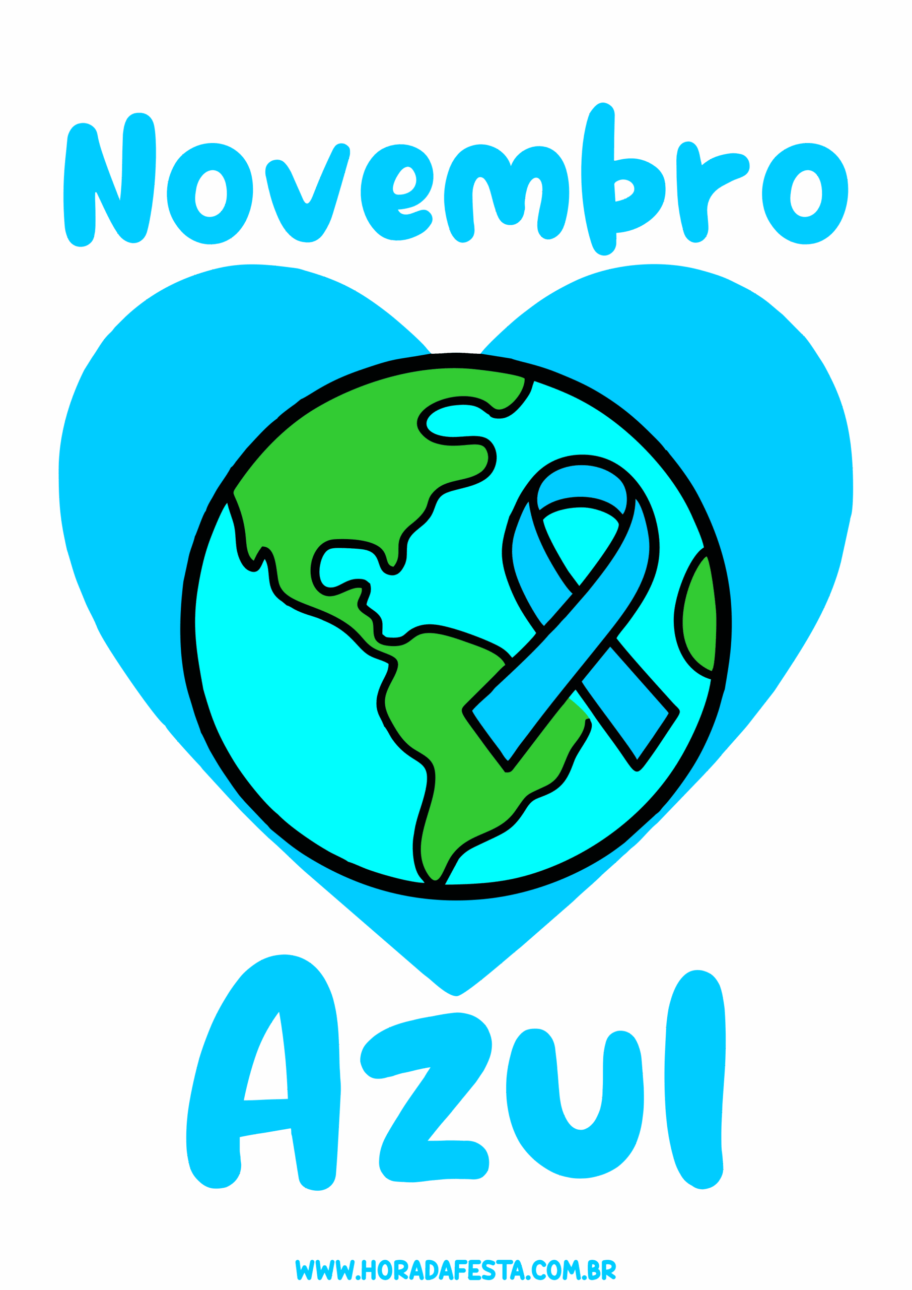 Novembro azul campanha de conscientização da saúde do homem logo para criar artes personalizadas para redes sociais ou impressão png